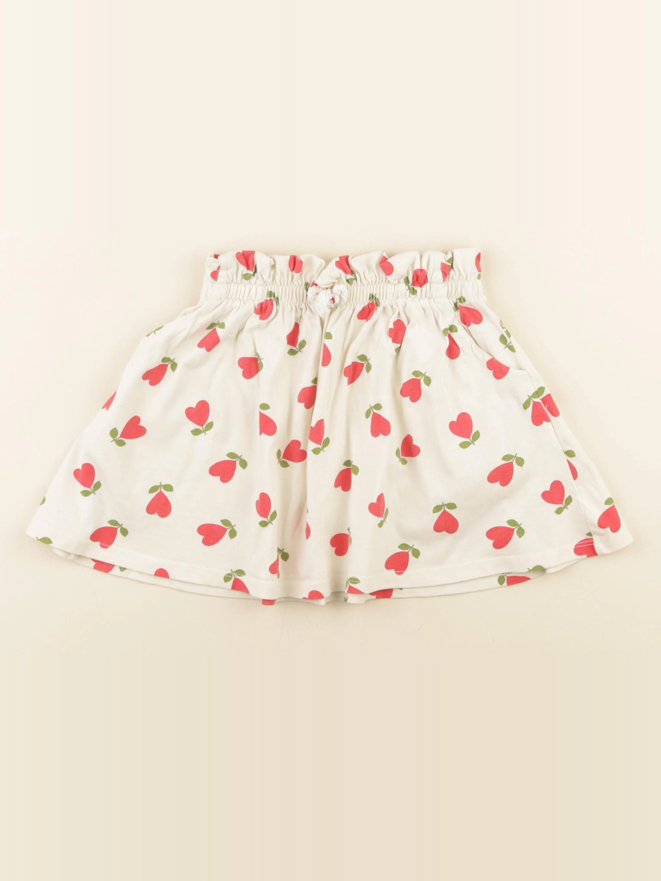 Vertbaudet - jupe beige, rouge - 4 ans