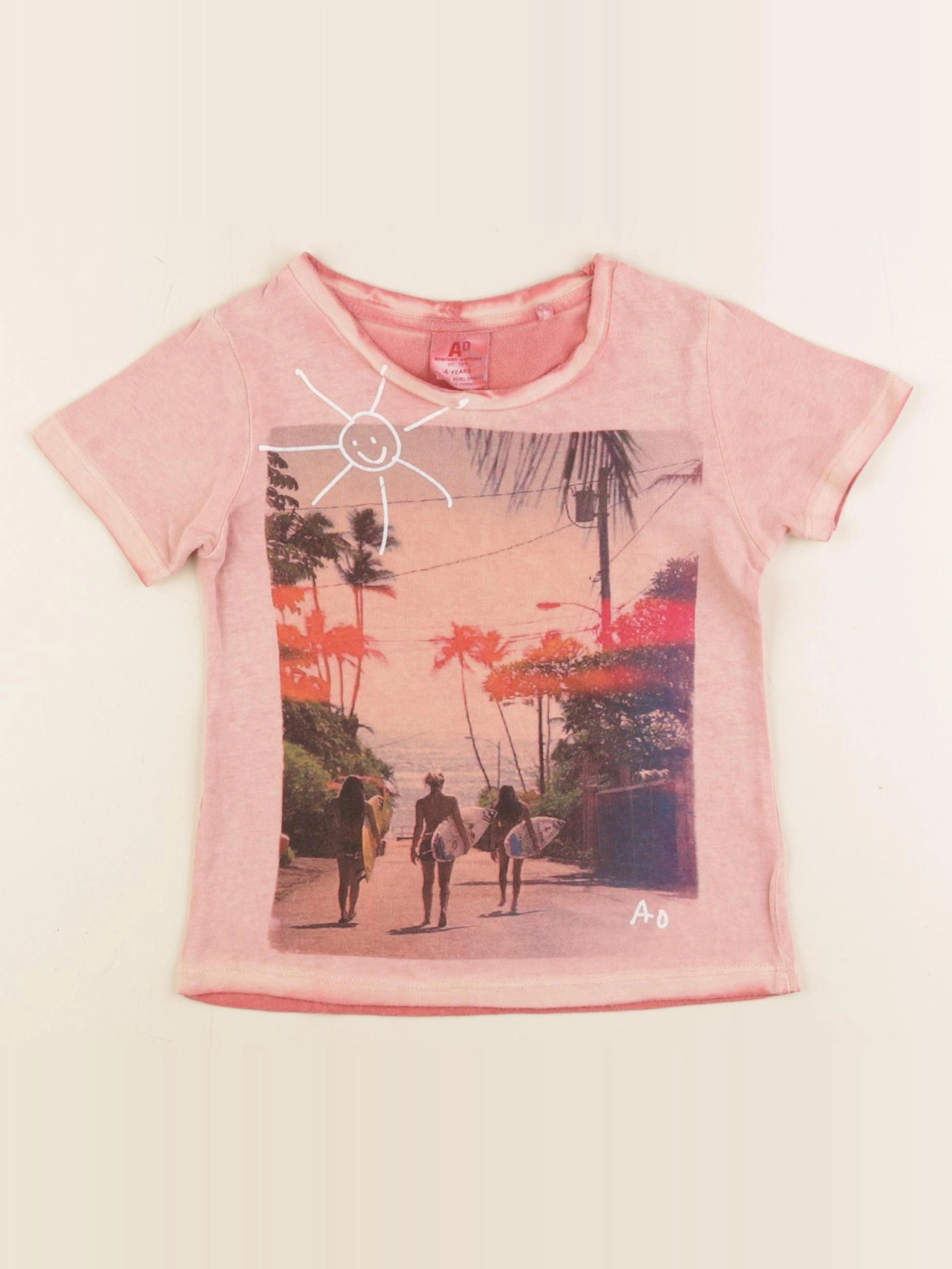 American Outfitters - tee-shirt rose - 4 ans
