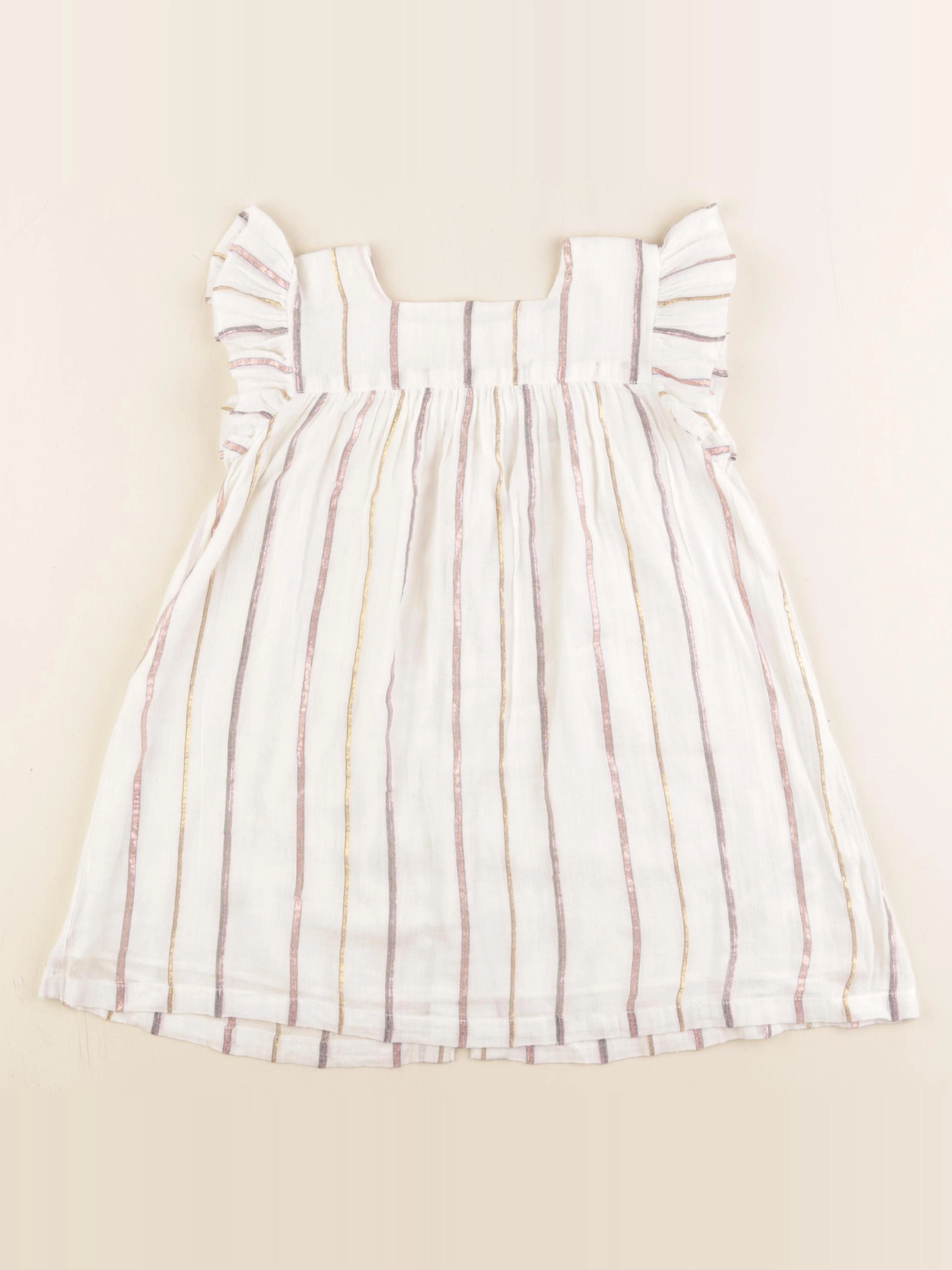 Bonton - robe blanc, or - 2 ans