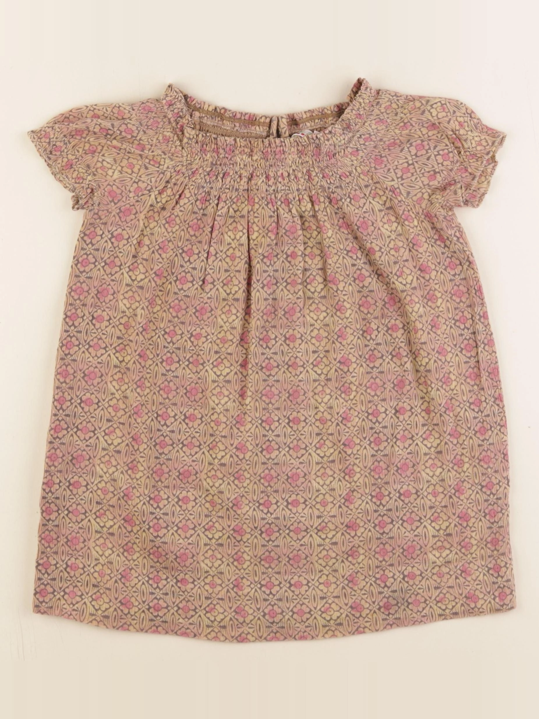 Bonpoint - robe marron, rose - 3 ans