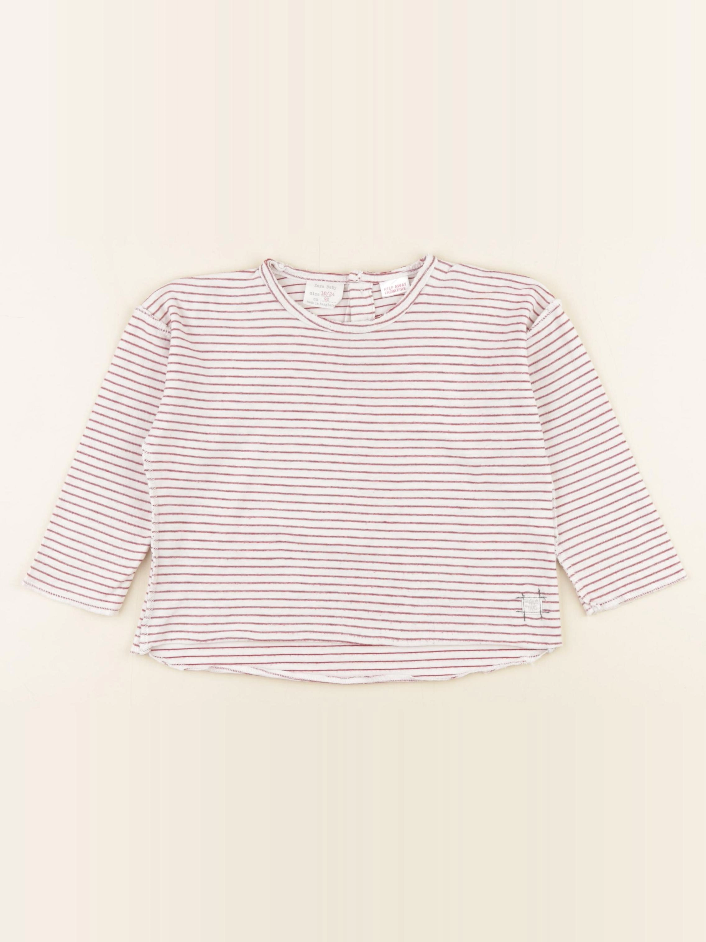 Zara - tee-shirt rouge, blanc - 18/24 mois