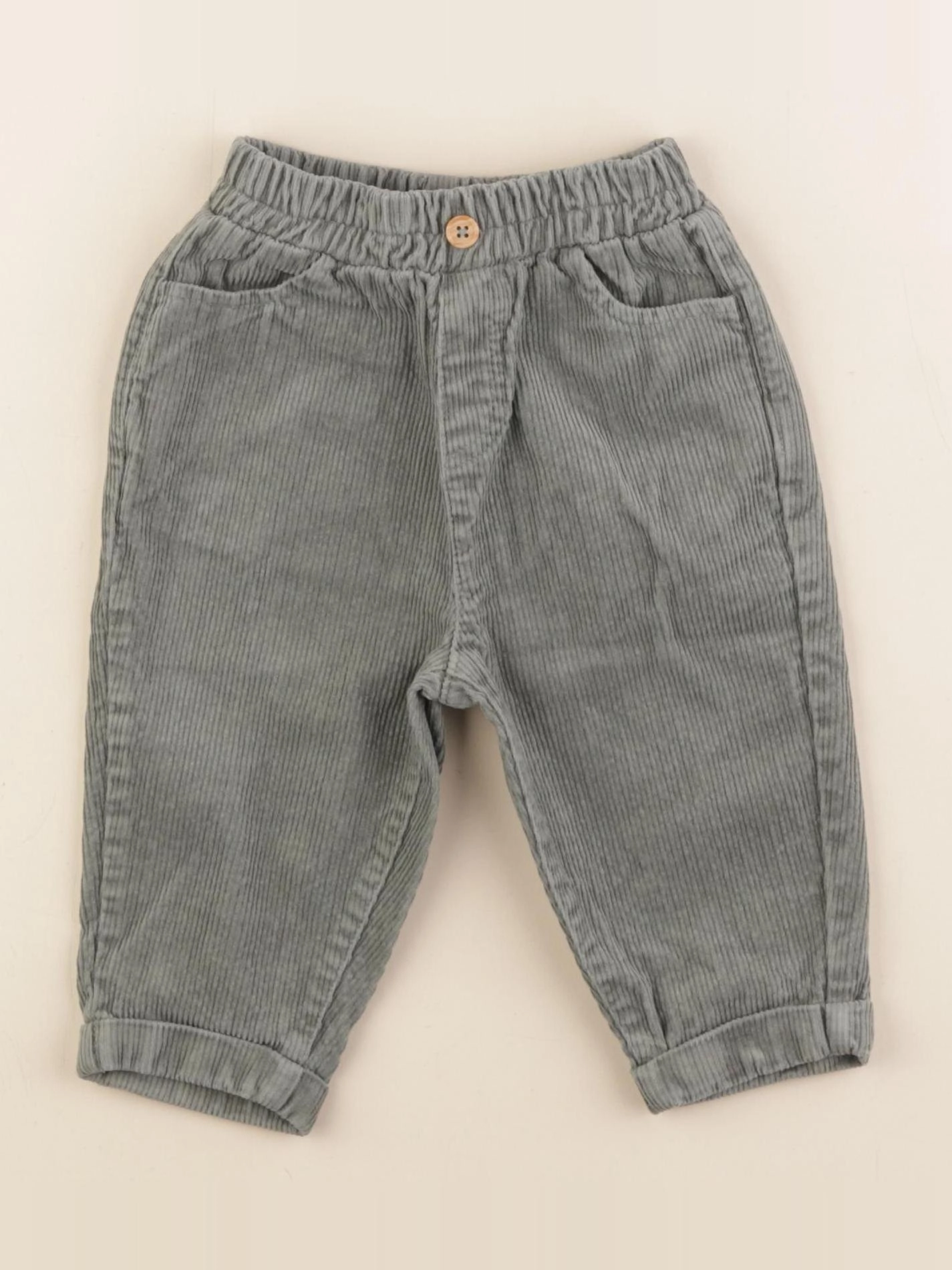 Vertbaudet - pantalon vert - 9 mois