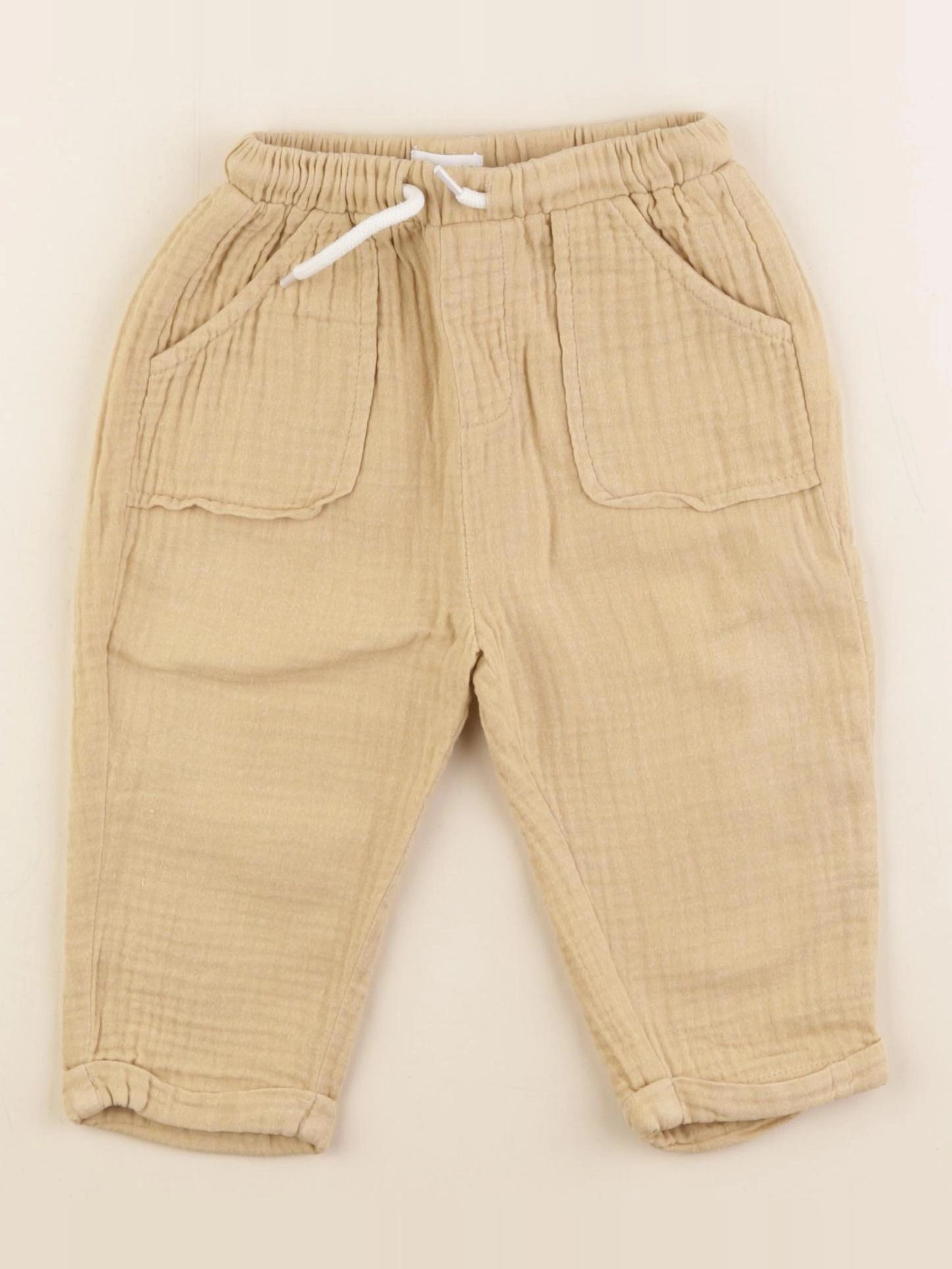 Vertbaudet - pantalon jaune - 12 mois