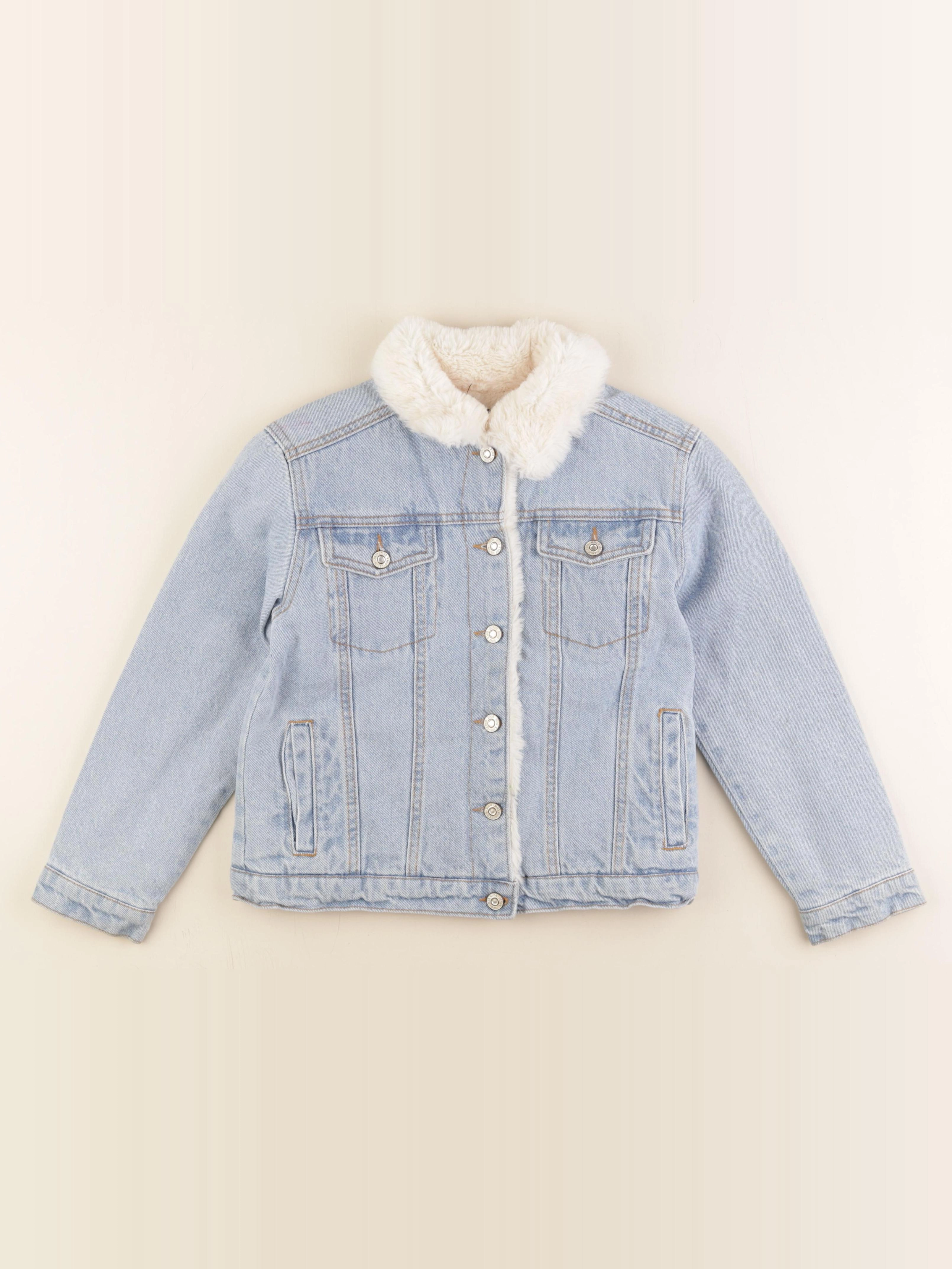 Mango - veste doublé bleu - 8/9 ans