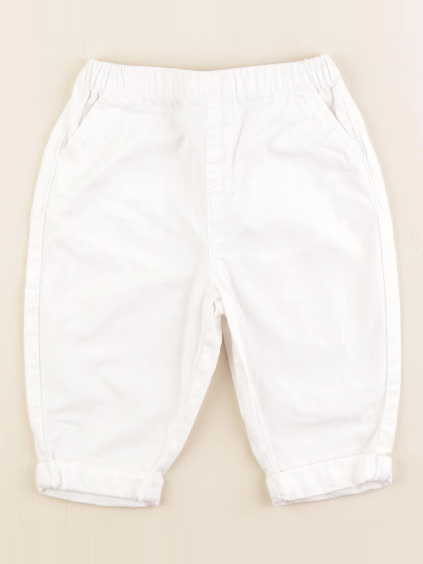 Vertbaudet - pantalon blanc - 12 mois