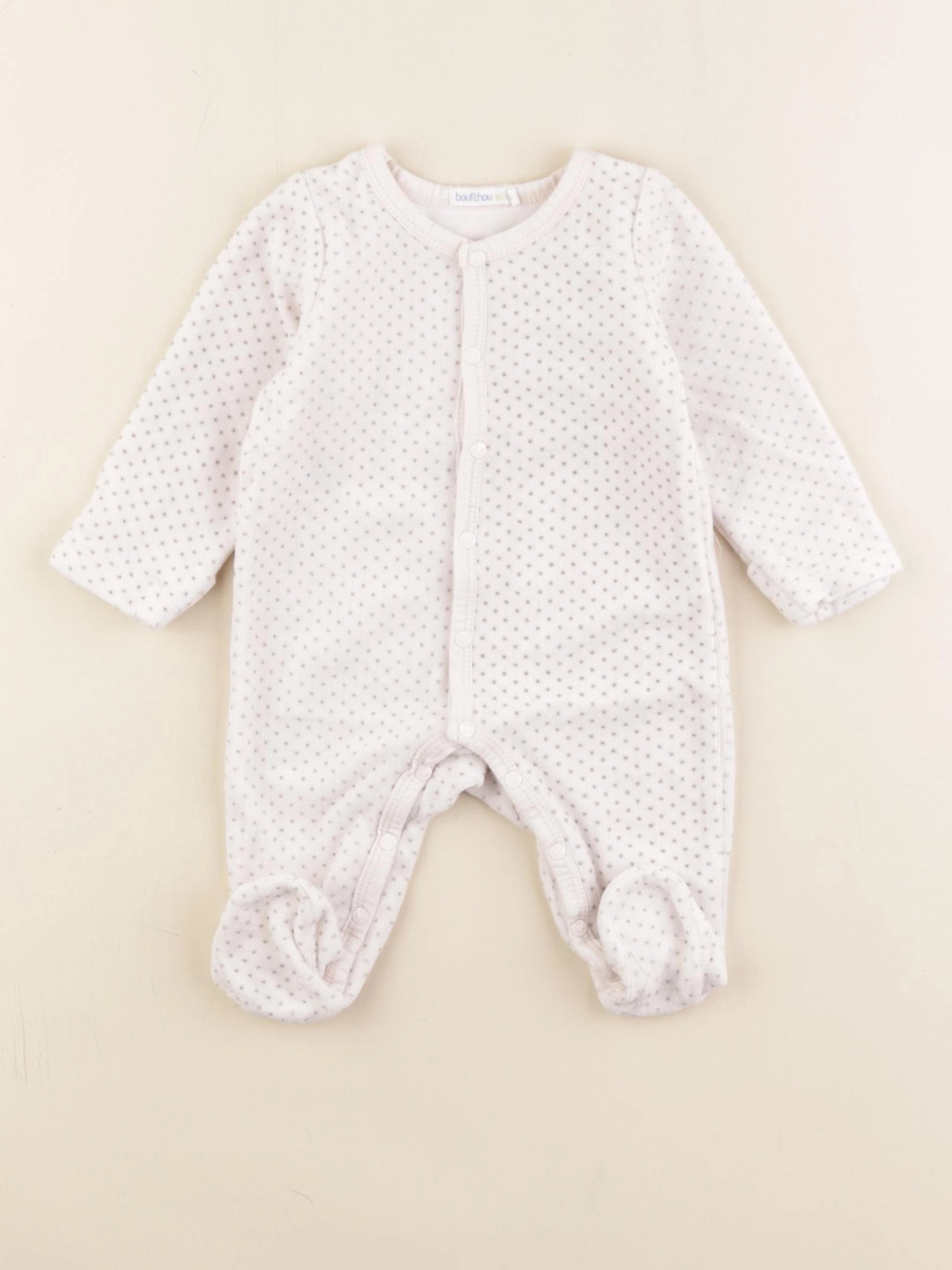 Boutchou - pyjama velours blanc - 1 mois
