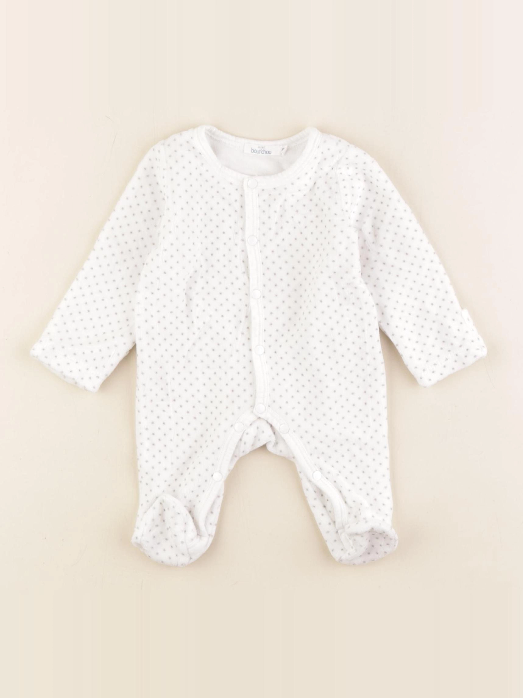 Boutchou - pyjama velours blanc - 0 mois