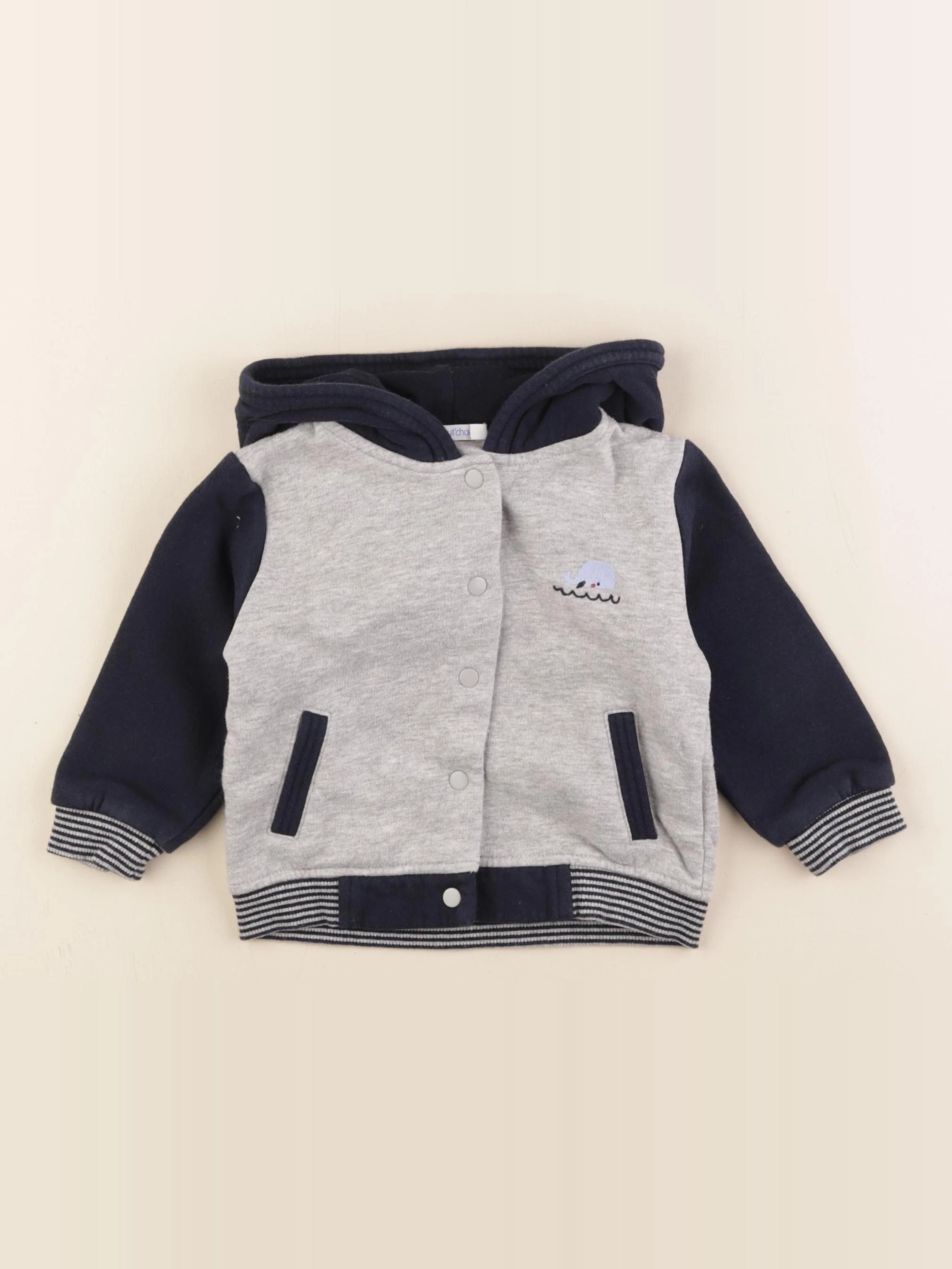 Boutchou - sweat bleu, gris - 12 mois
