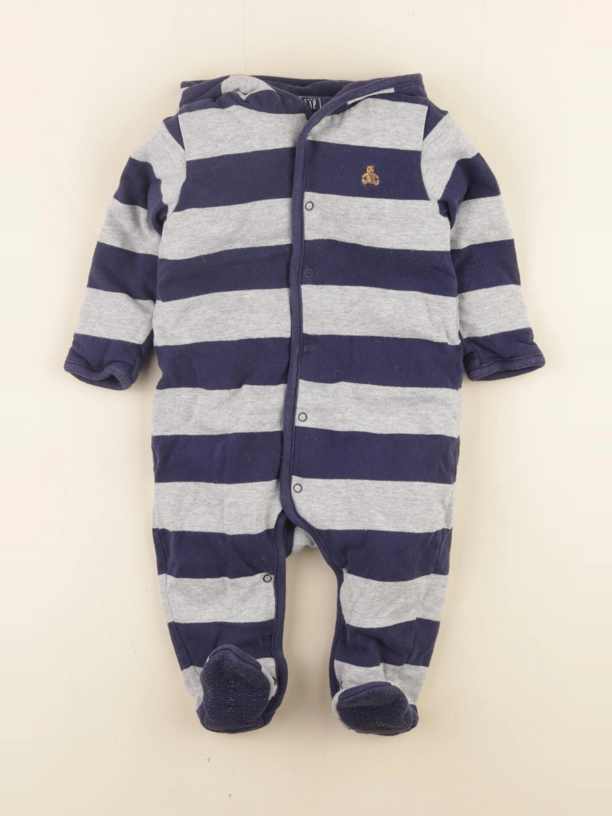 GAP - combinaison doublé bleu, gris - 3/6 mois