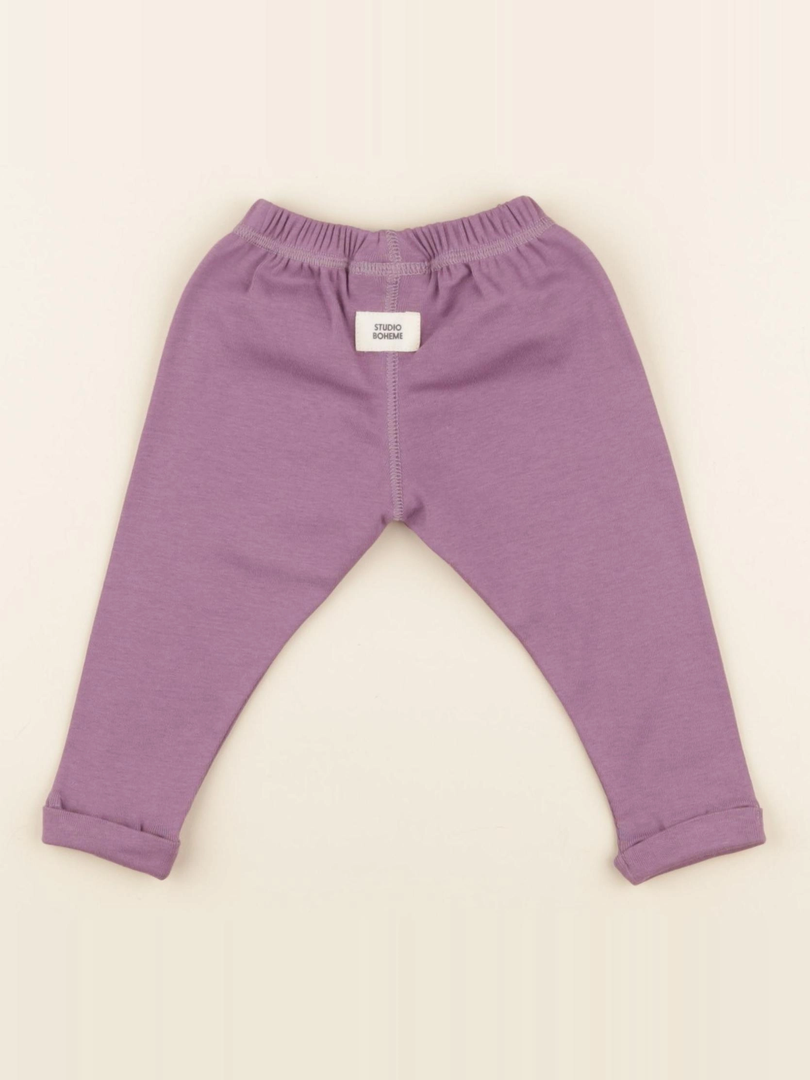 Studio Boheme - Leggings Rom Pom violet - 3 mois