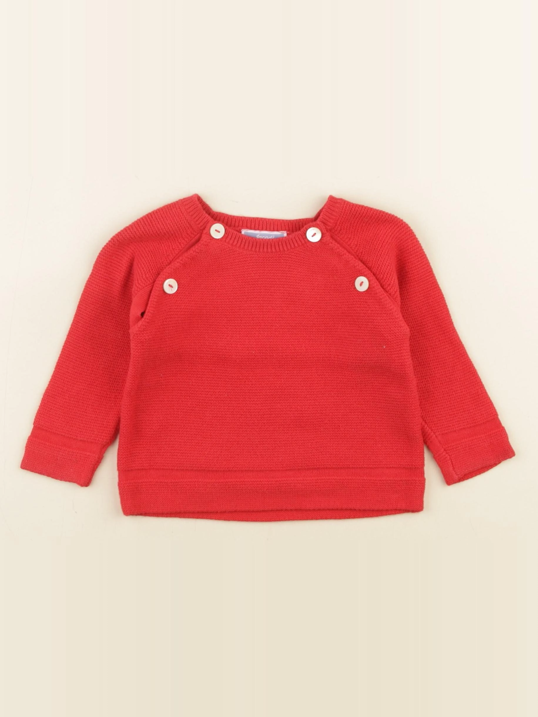 Jacadi - pull rouge - 6 mois