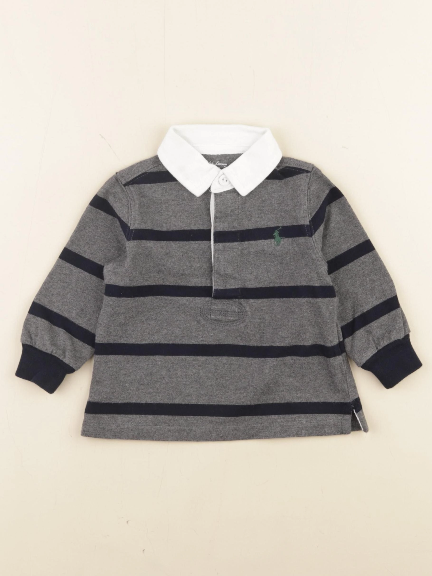 Ralph Lauren - polo bleu, gris - 6 mois
