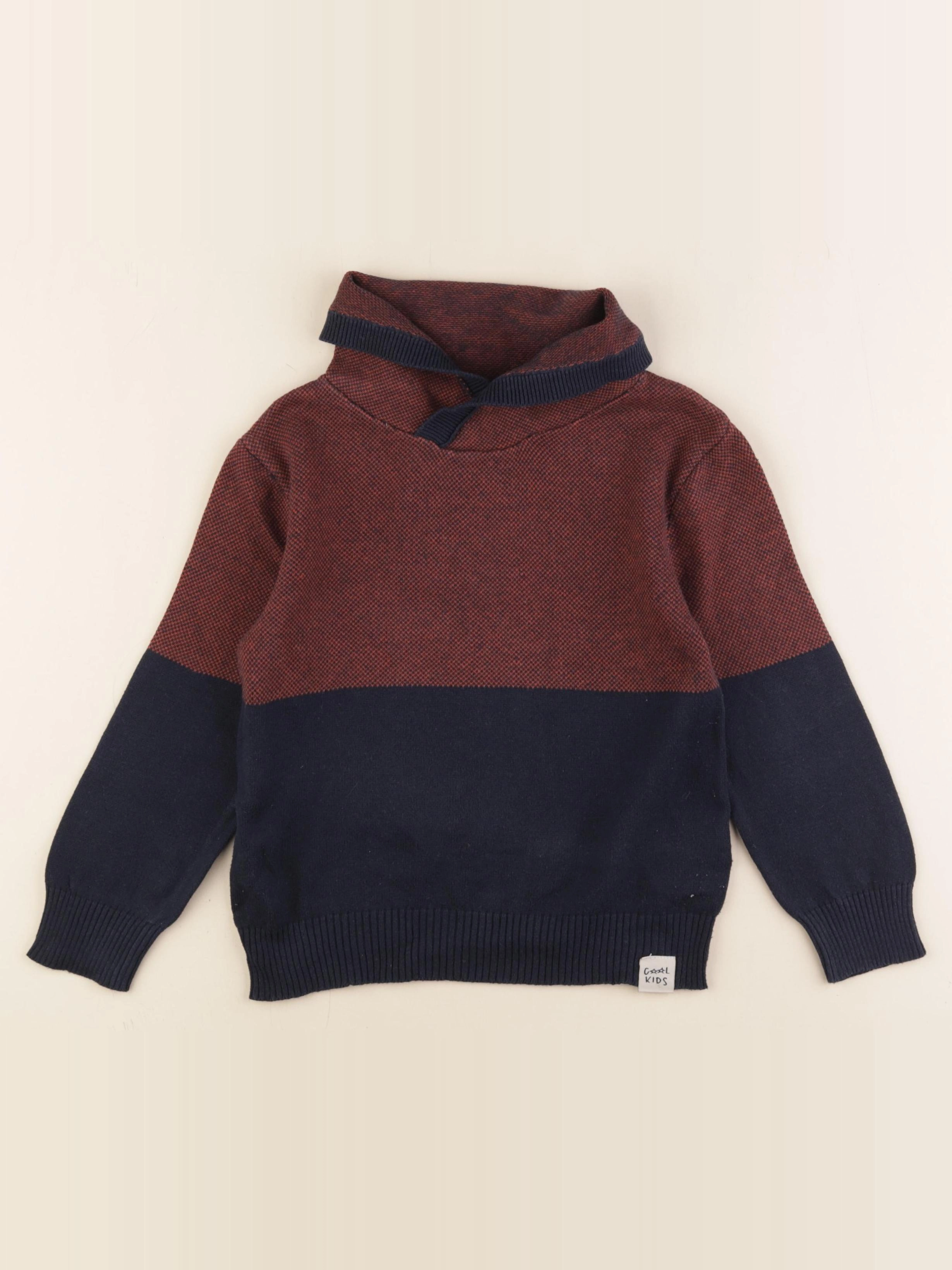 Vertbaudet - pull bleu, rouge - 6 ans