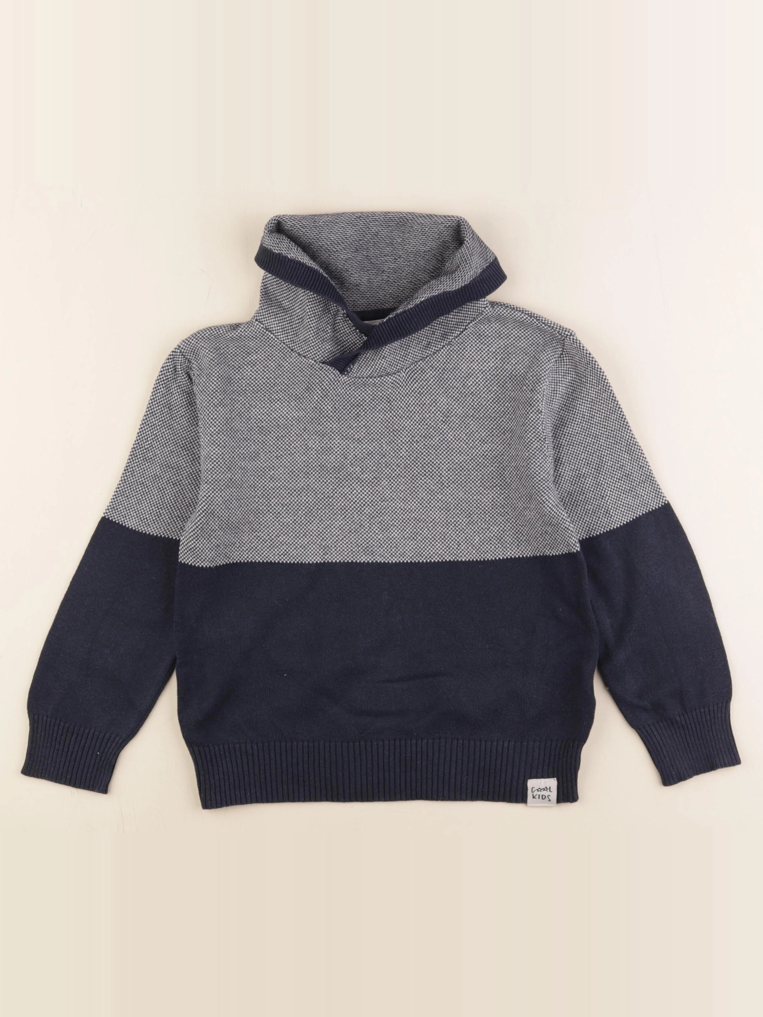 Vertbaudet - pull velours bleu - 6 ans