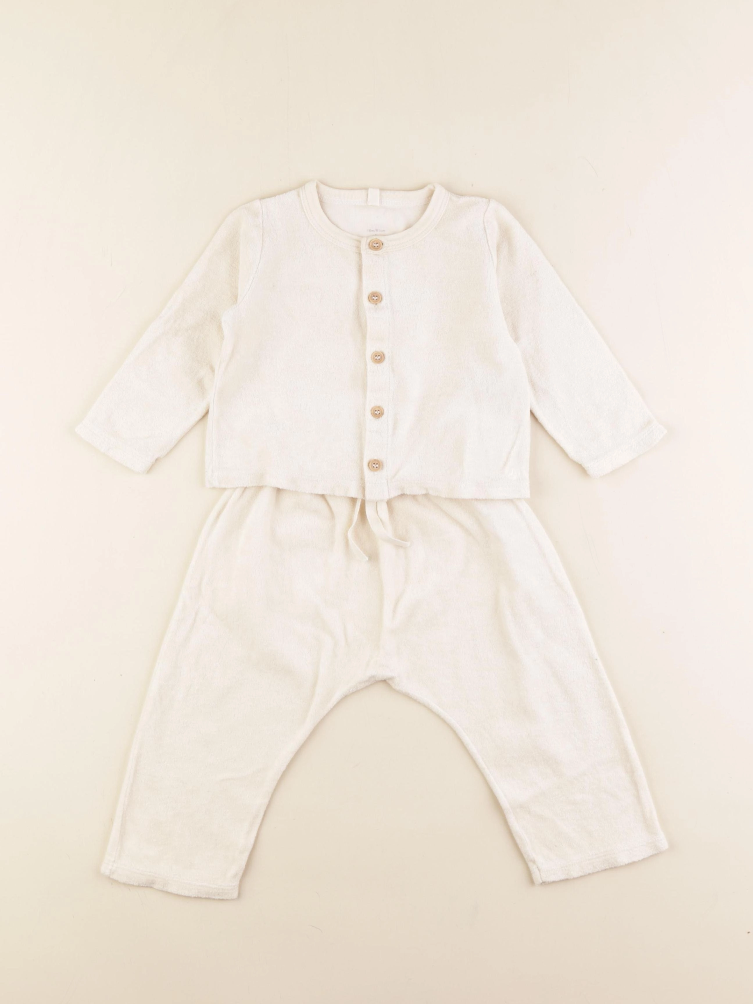 Petit Bateau - ensemble blanc - 18 mois