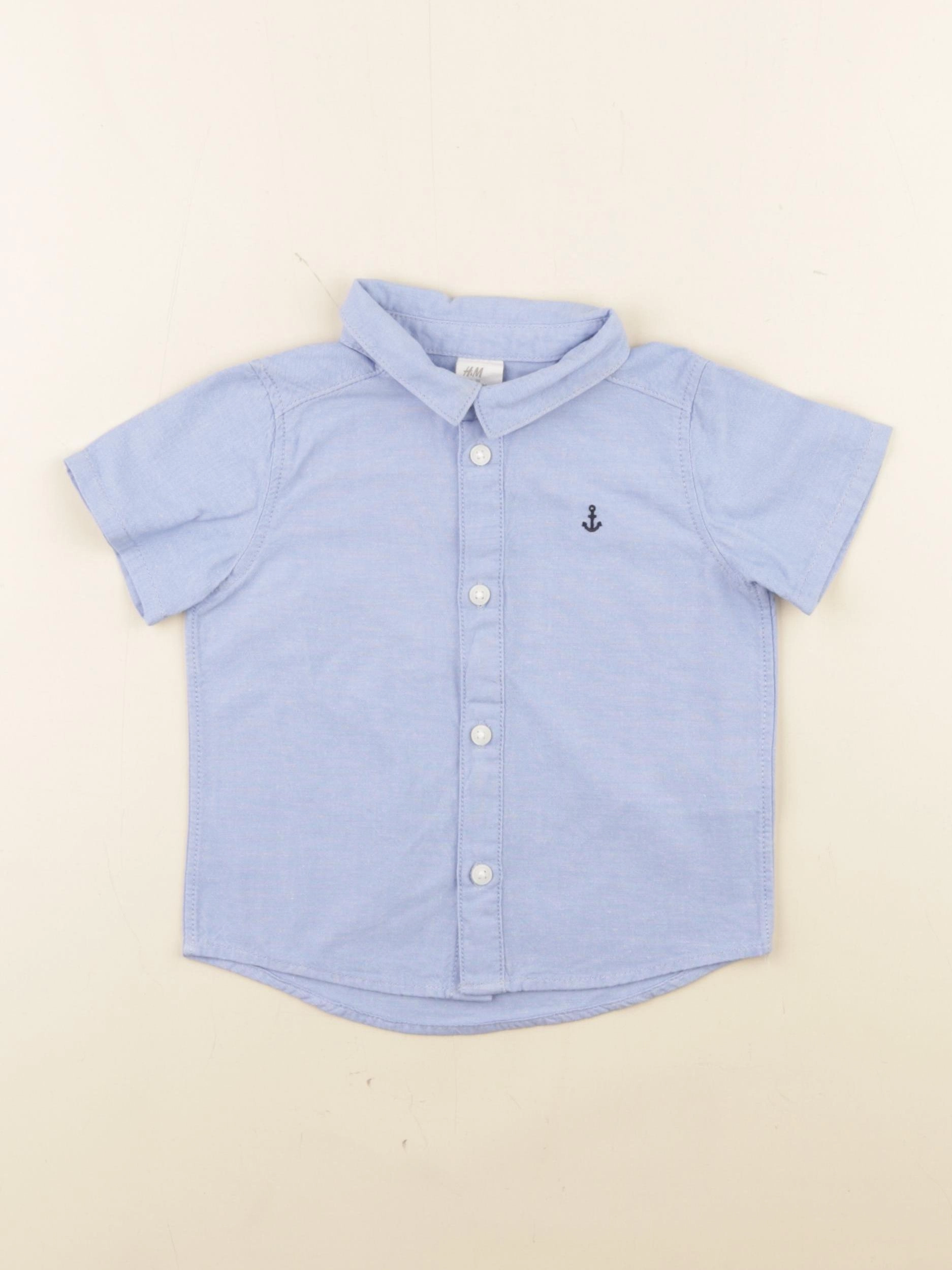 H&M - chemise bleu - 6/9 mois