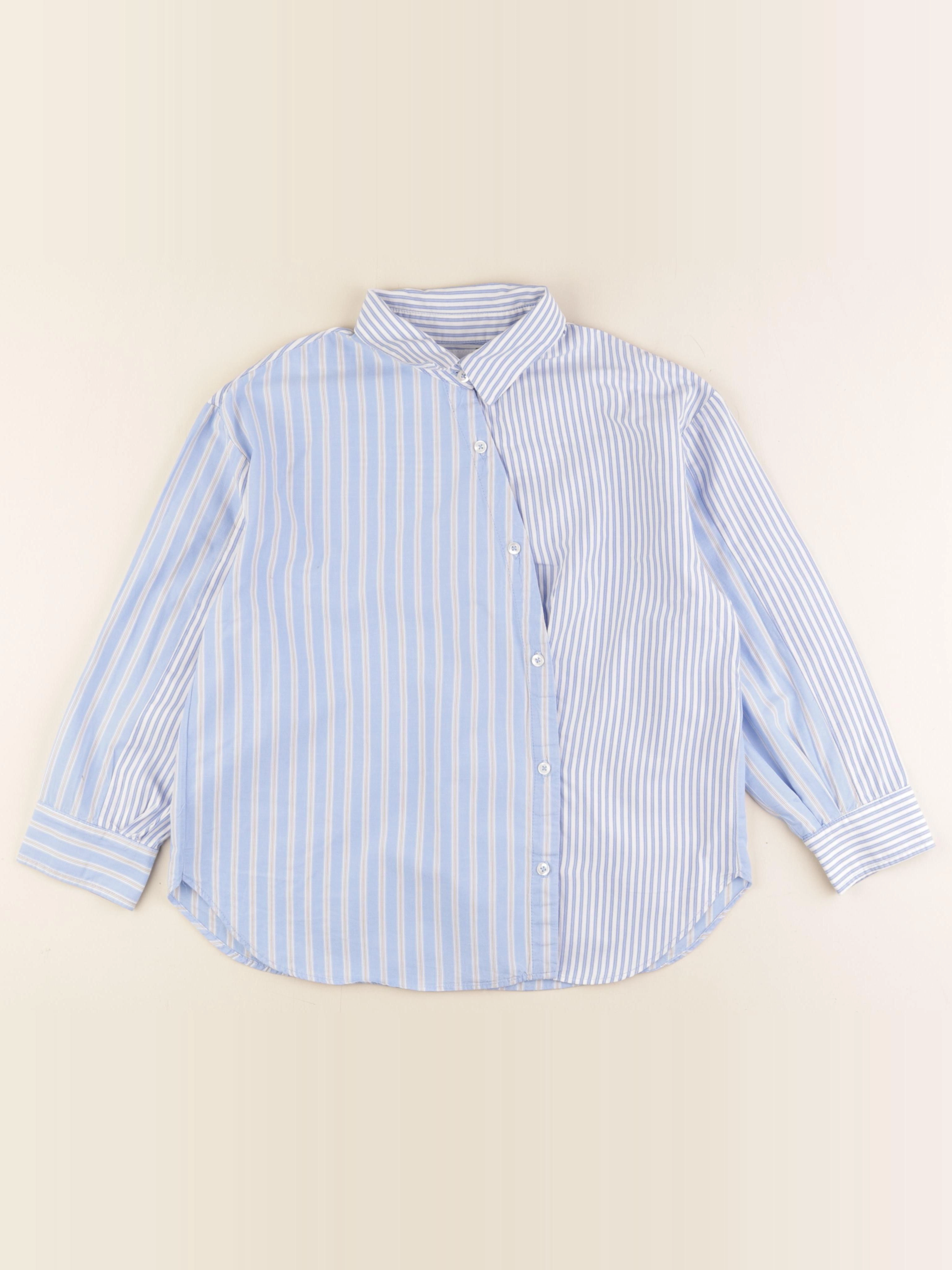 Zara - blouse blanc, bleu - 9/10 ans