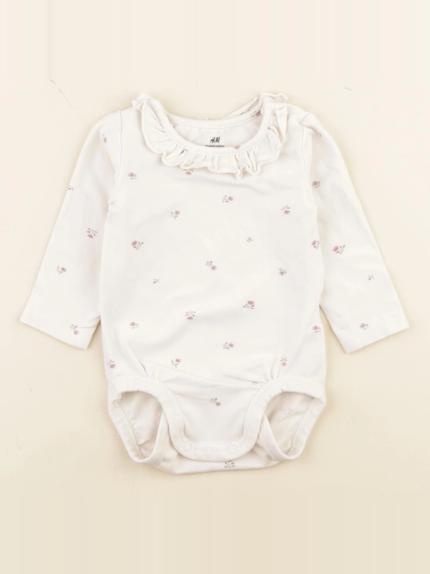 H&M - body à col beige - 3 mois