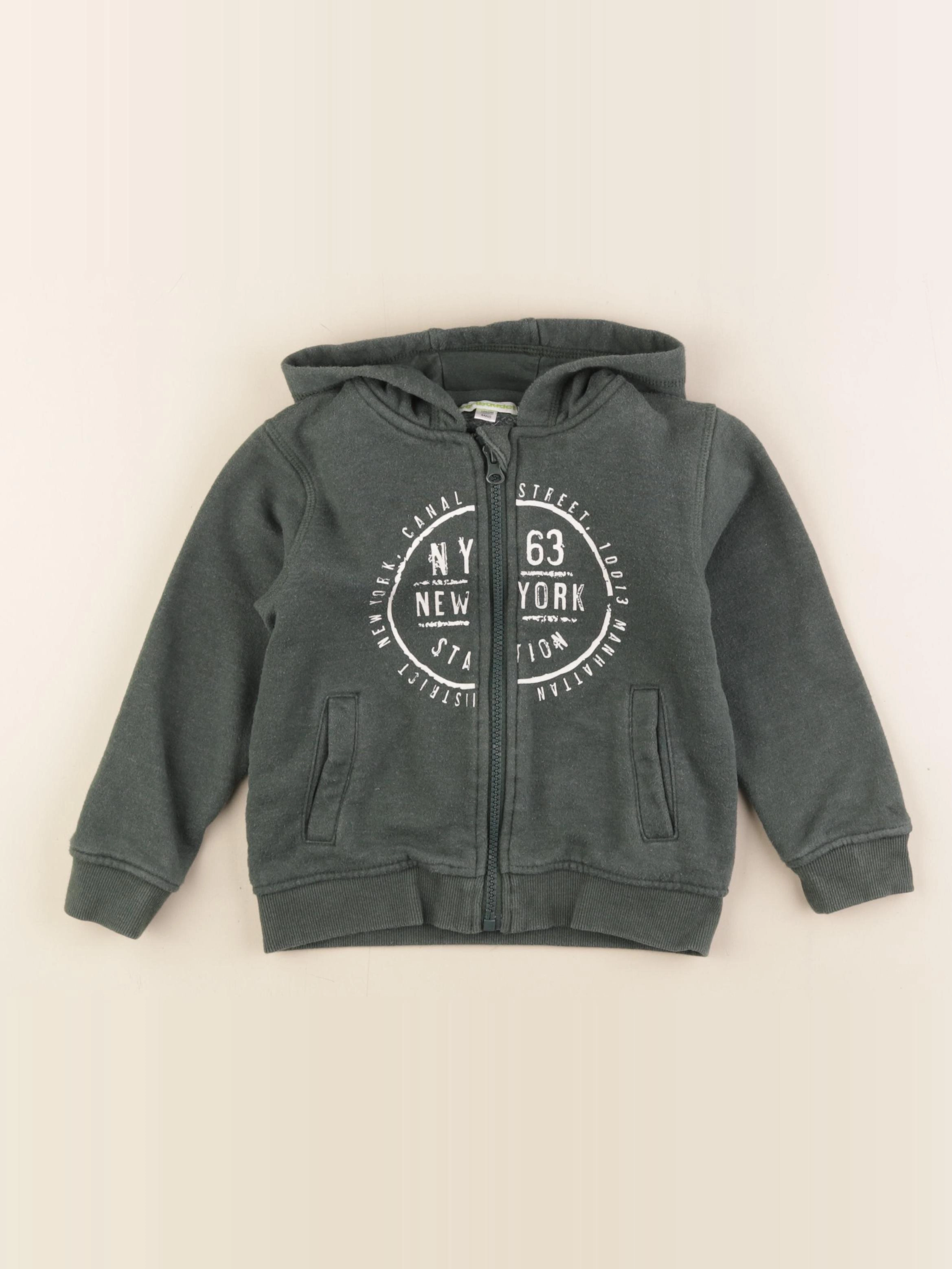 Vertbaudet - sweat vert - 4 ans