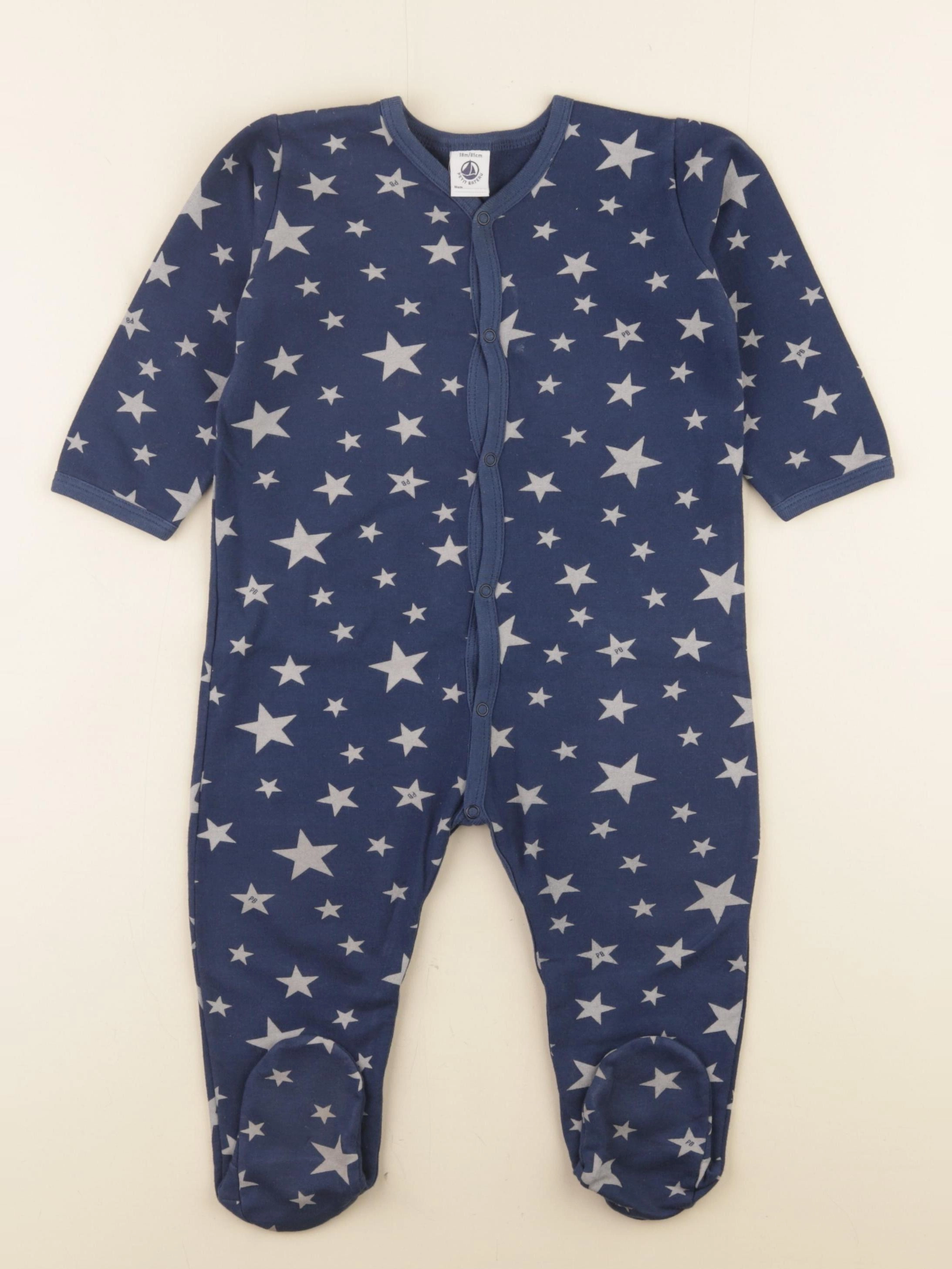 Petit Bateau - pyjama coton bleu - 18 mois