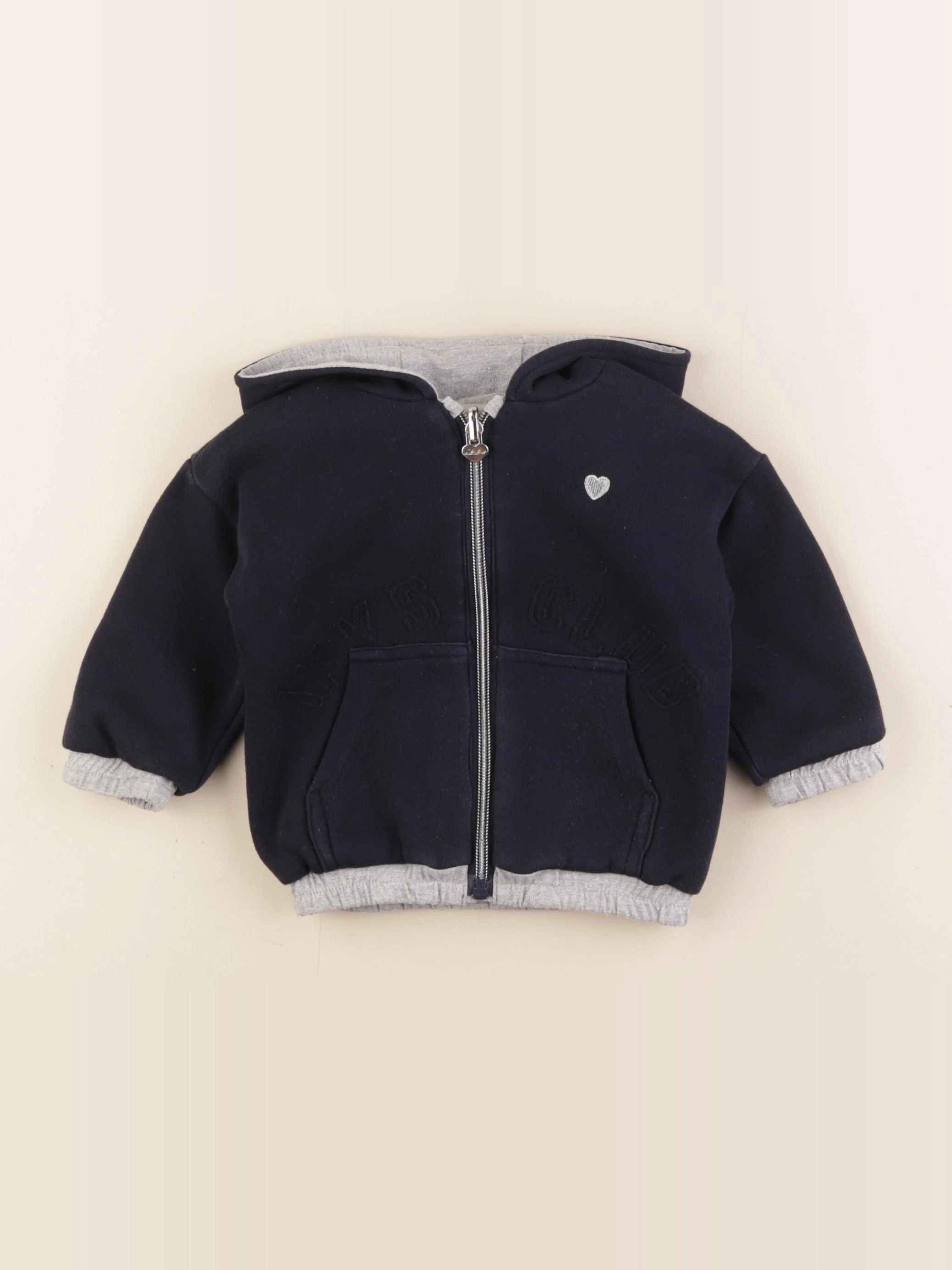 IKKS - sweat réversible bleu, argent - 12 mois