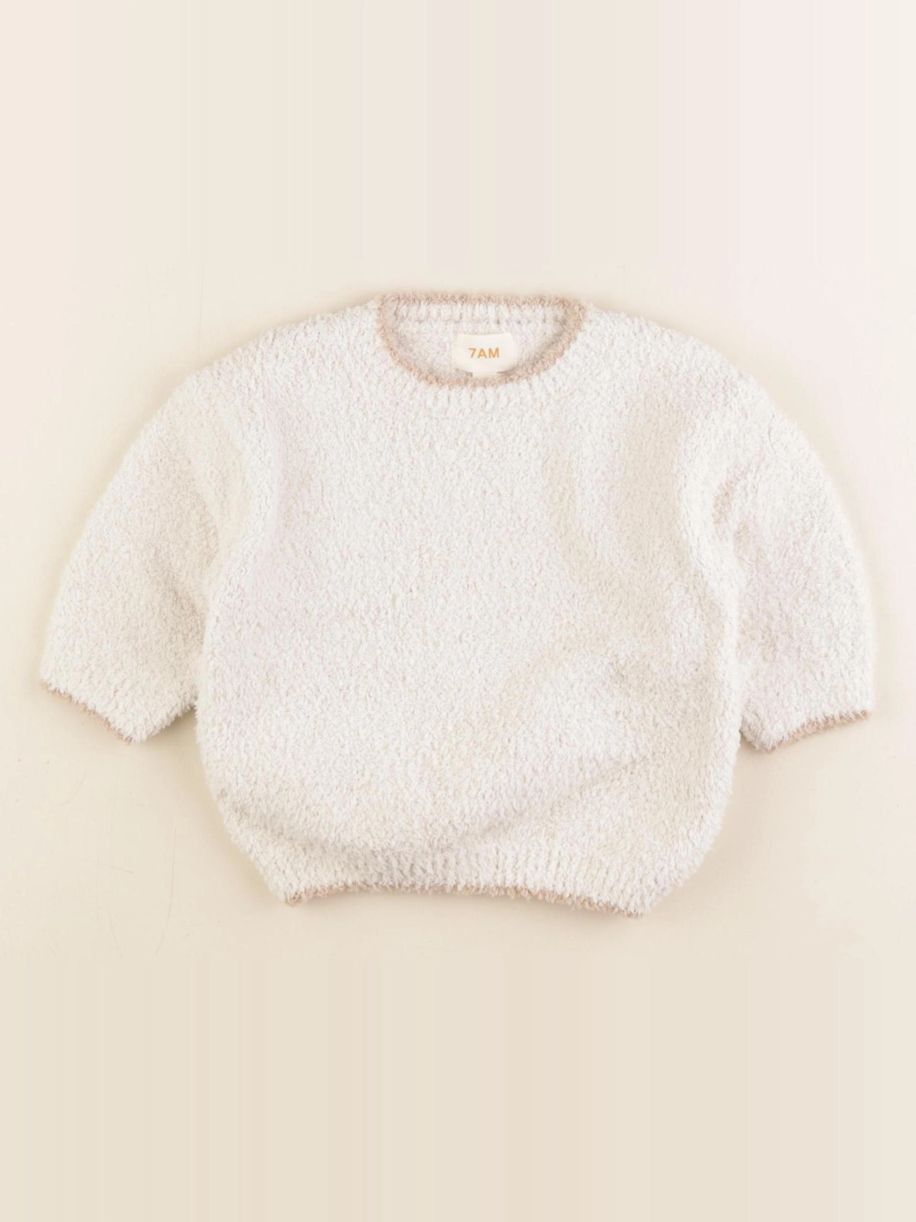 7 AM - pull blanc - 2/3 ans