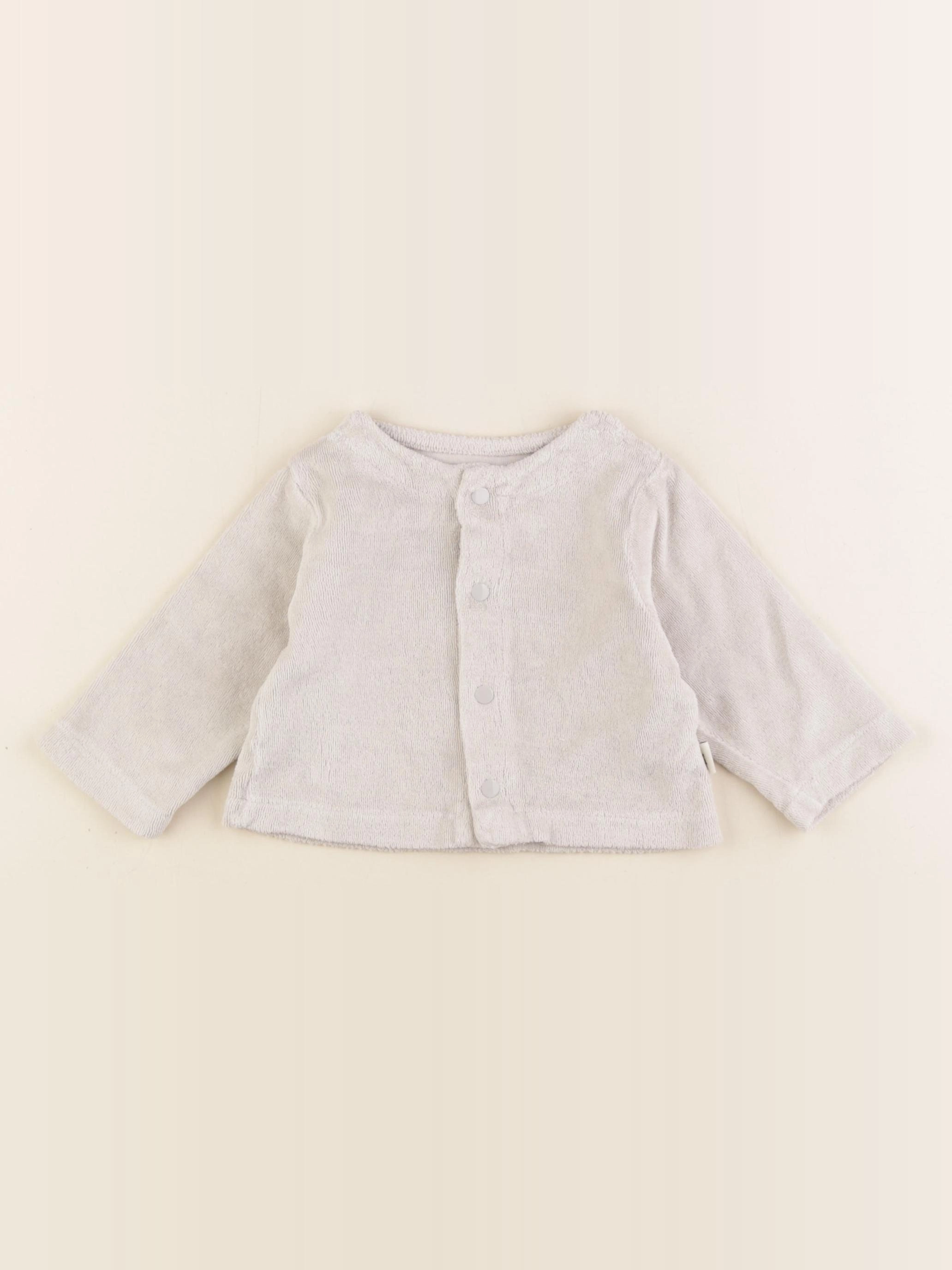 Poudre Organic - gilet éponge gris - 3 mois