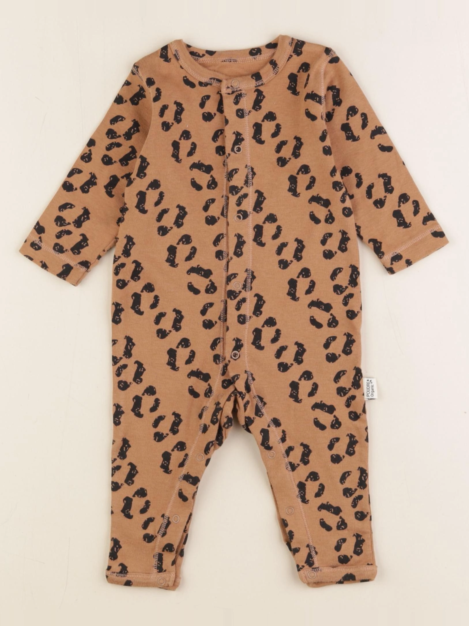 Poudre Organic - pyjama coton marron - 3 mois