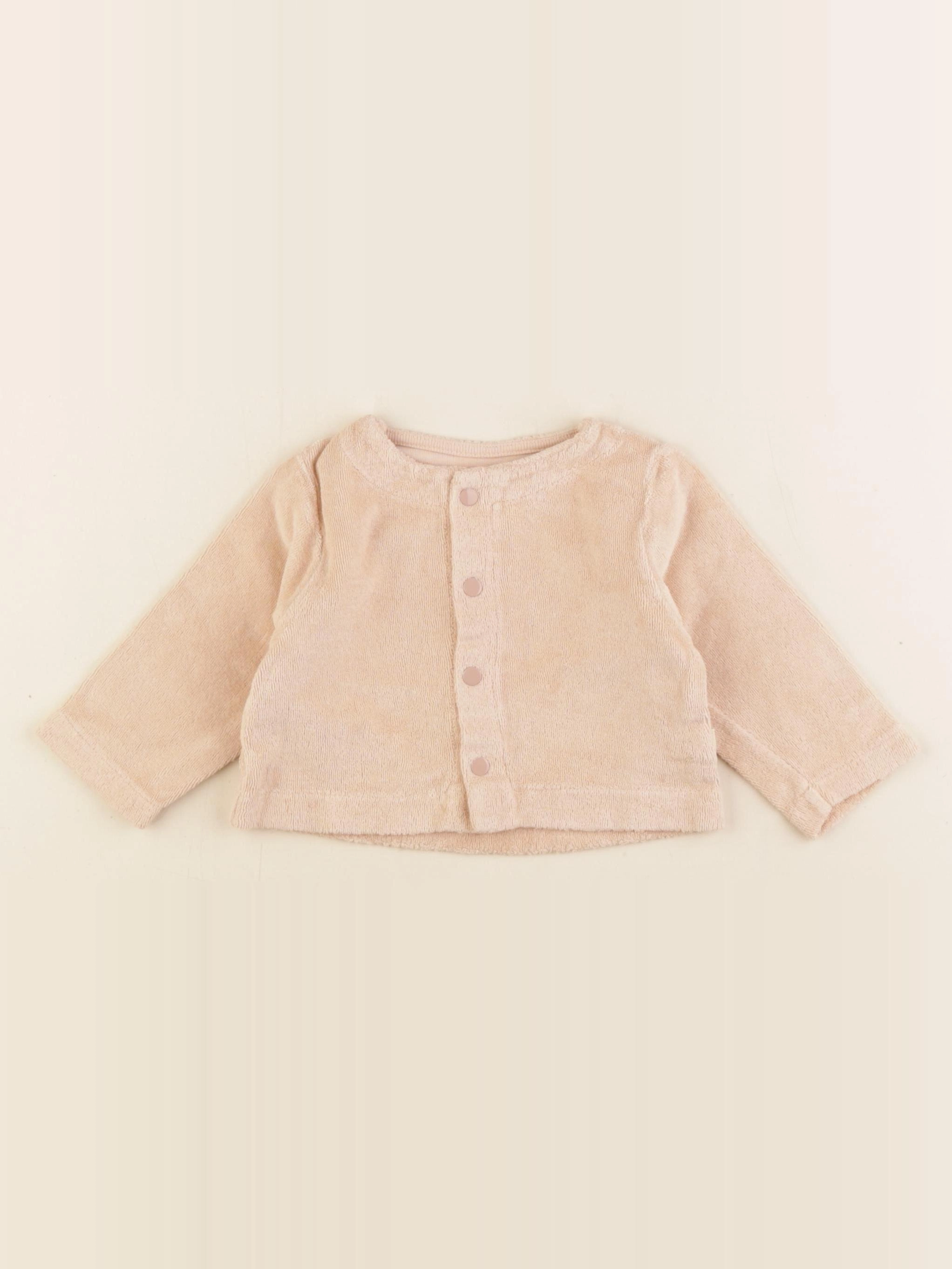 Poudre Organic - gilet éponge rose - 3 mois