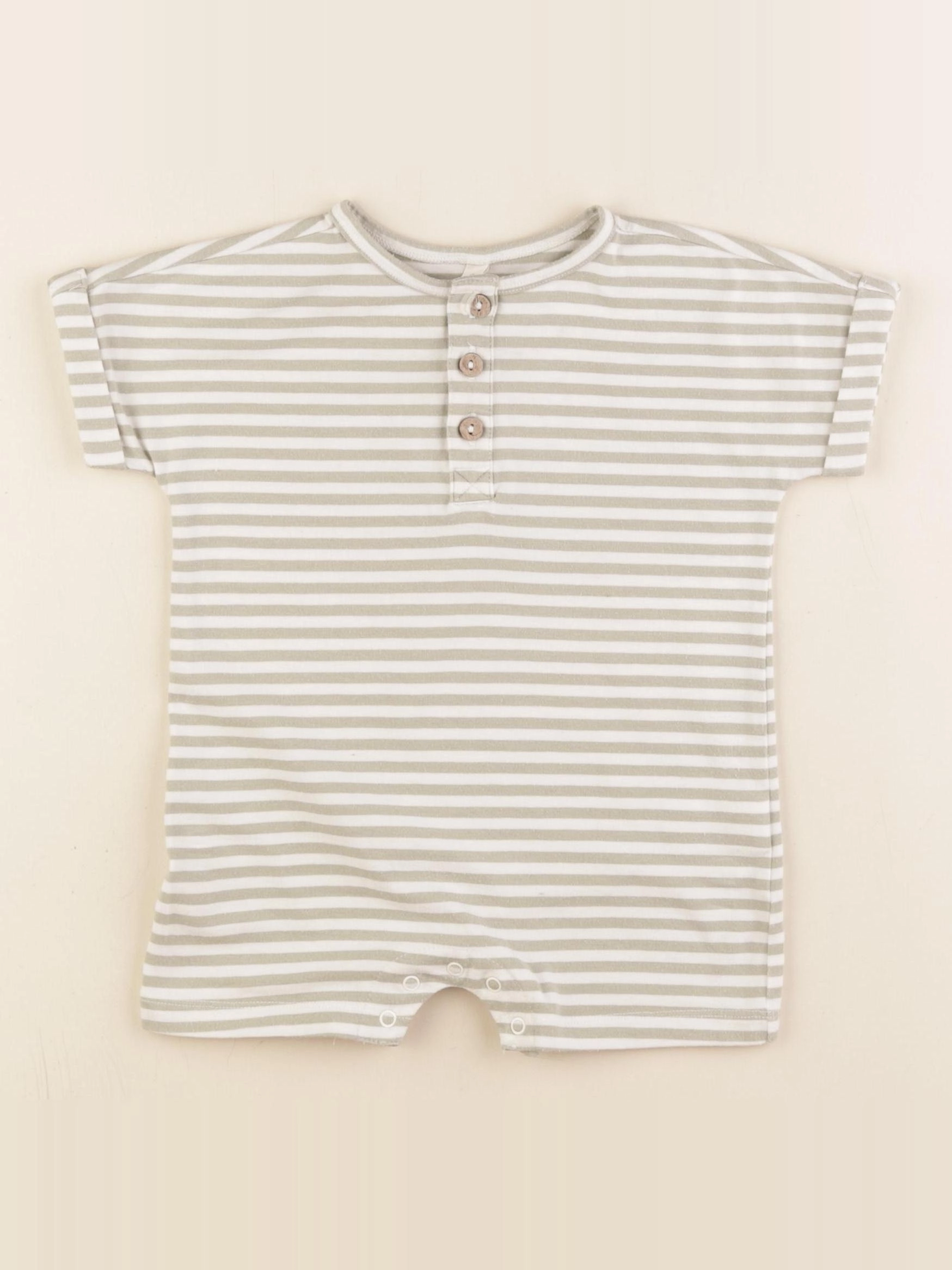 Quincy Mae - combinaison blanc, vert - 3/6 mois