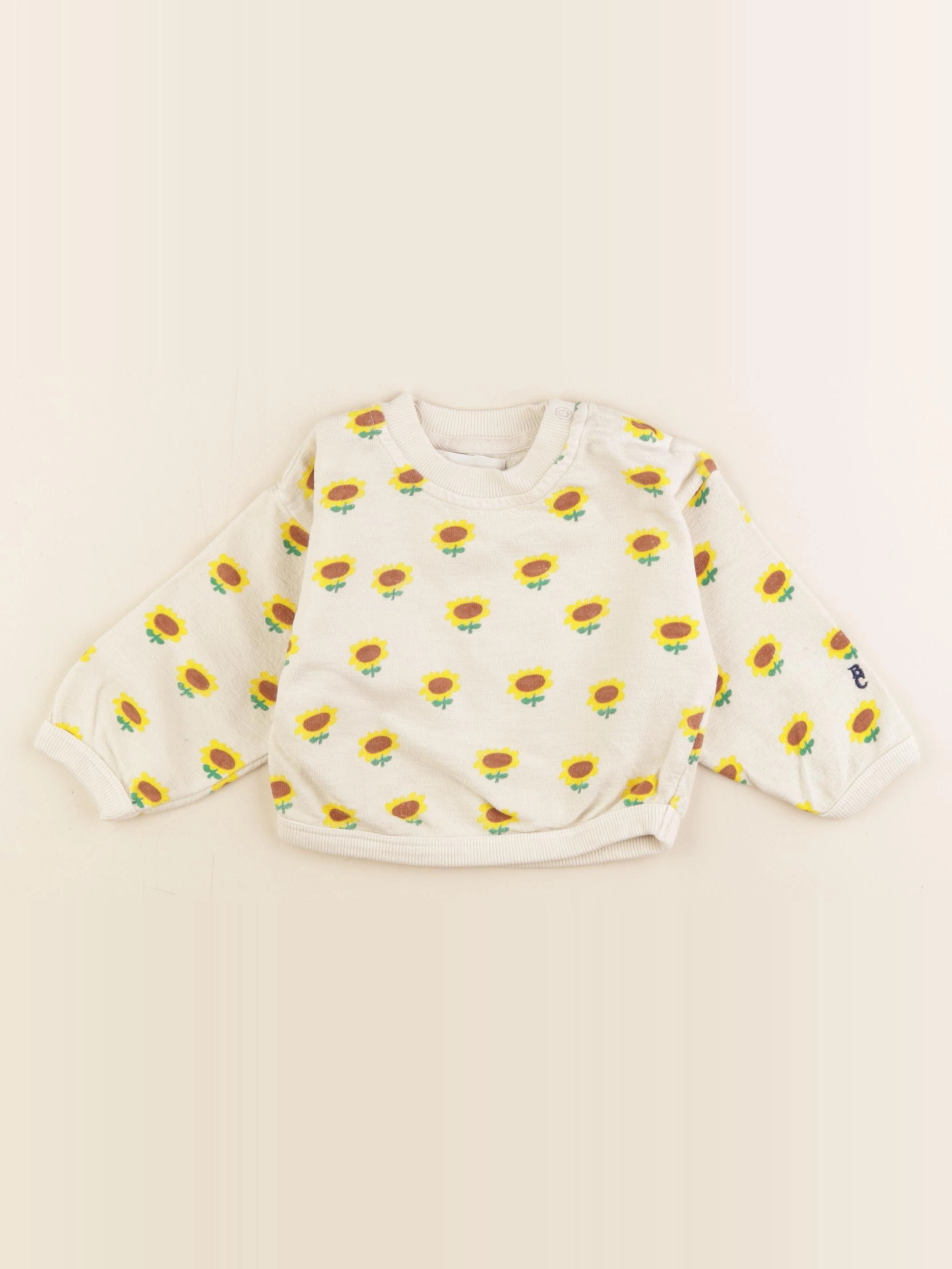 Bobo Choses - sweat blanc, jaune - 24 mois