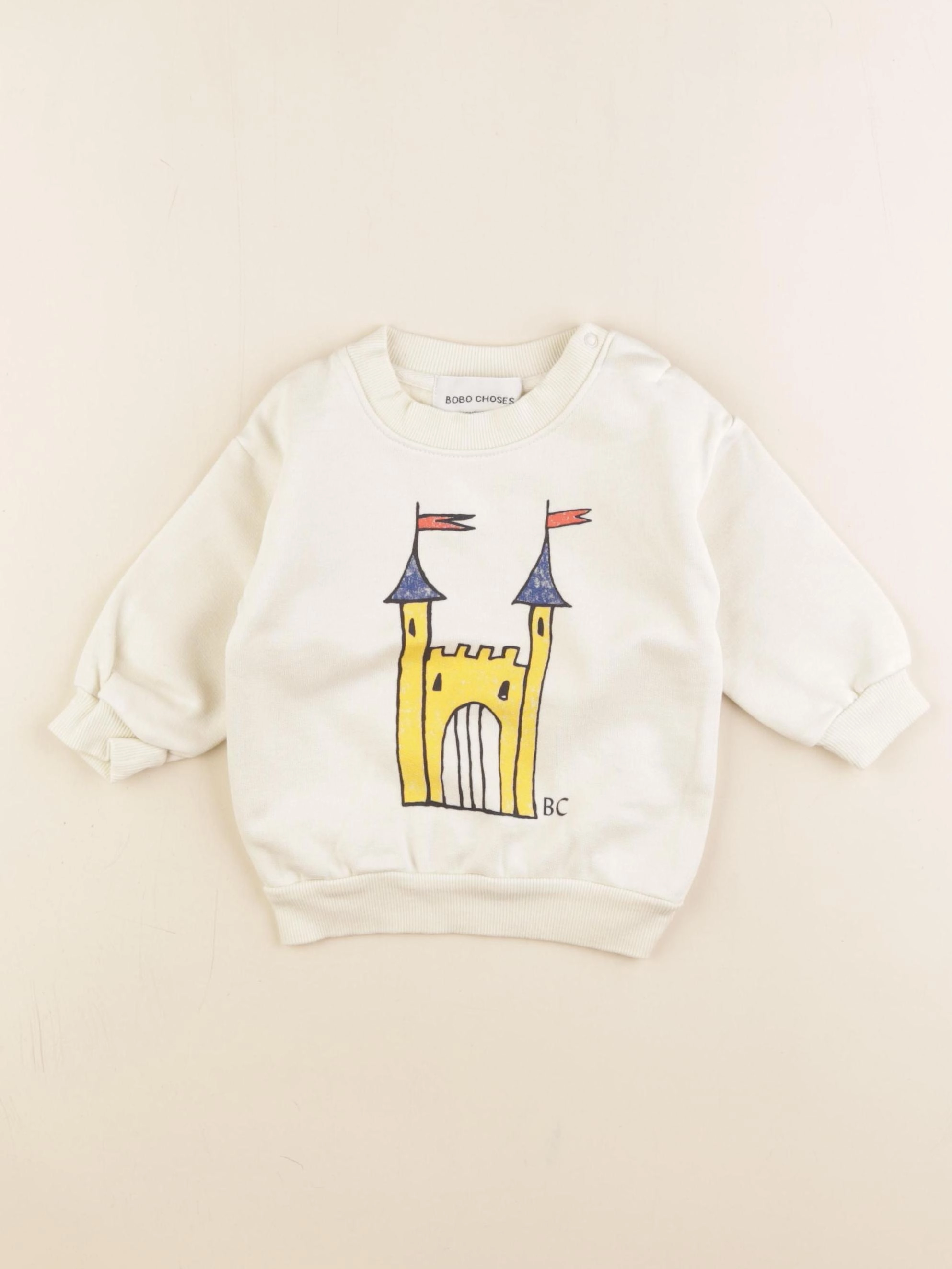Bobo Choses - sweat blanc, jaune - 6 mois