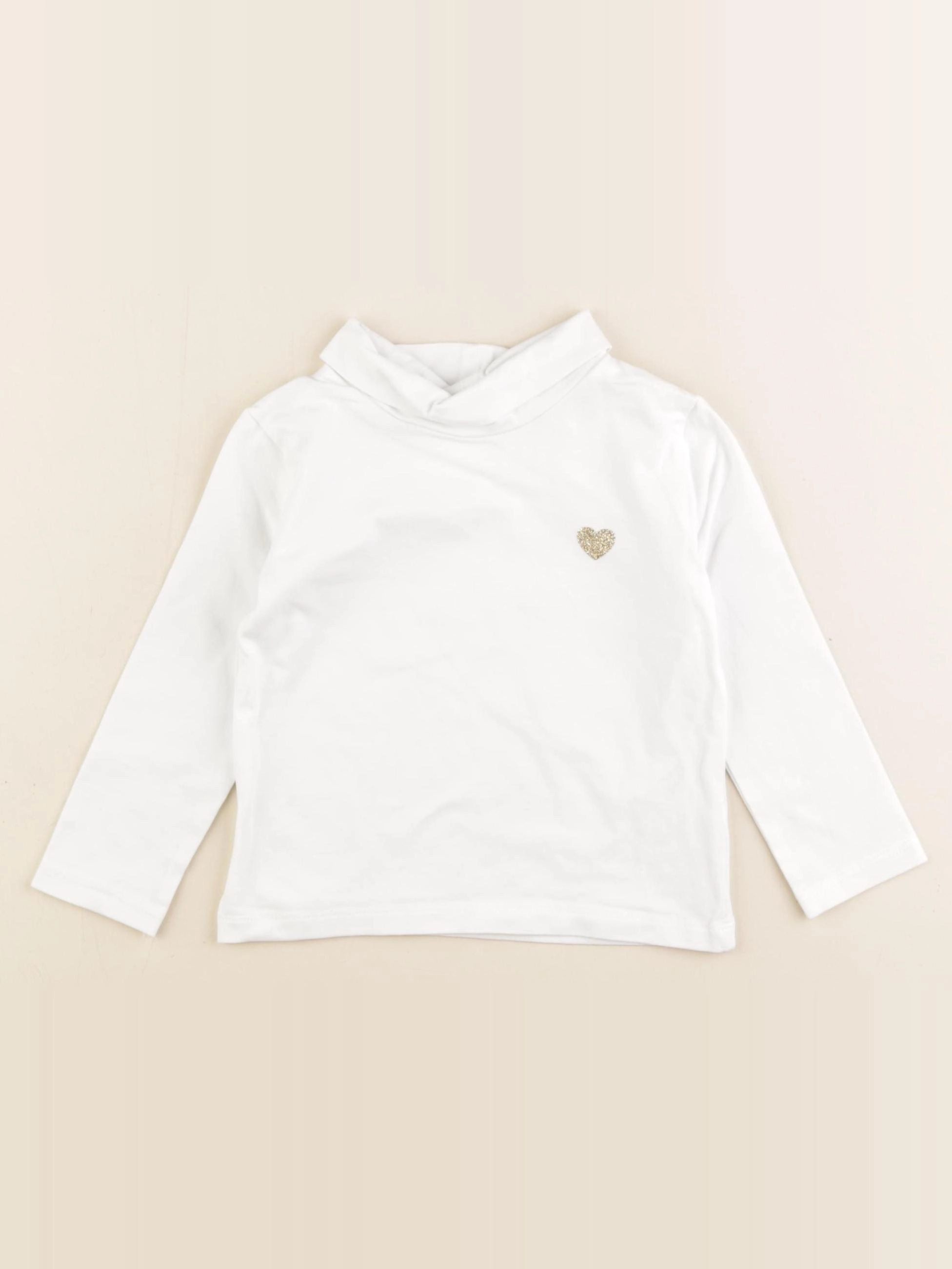 Vertbaudet - sous-pull blanc - 2 ans