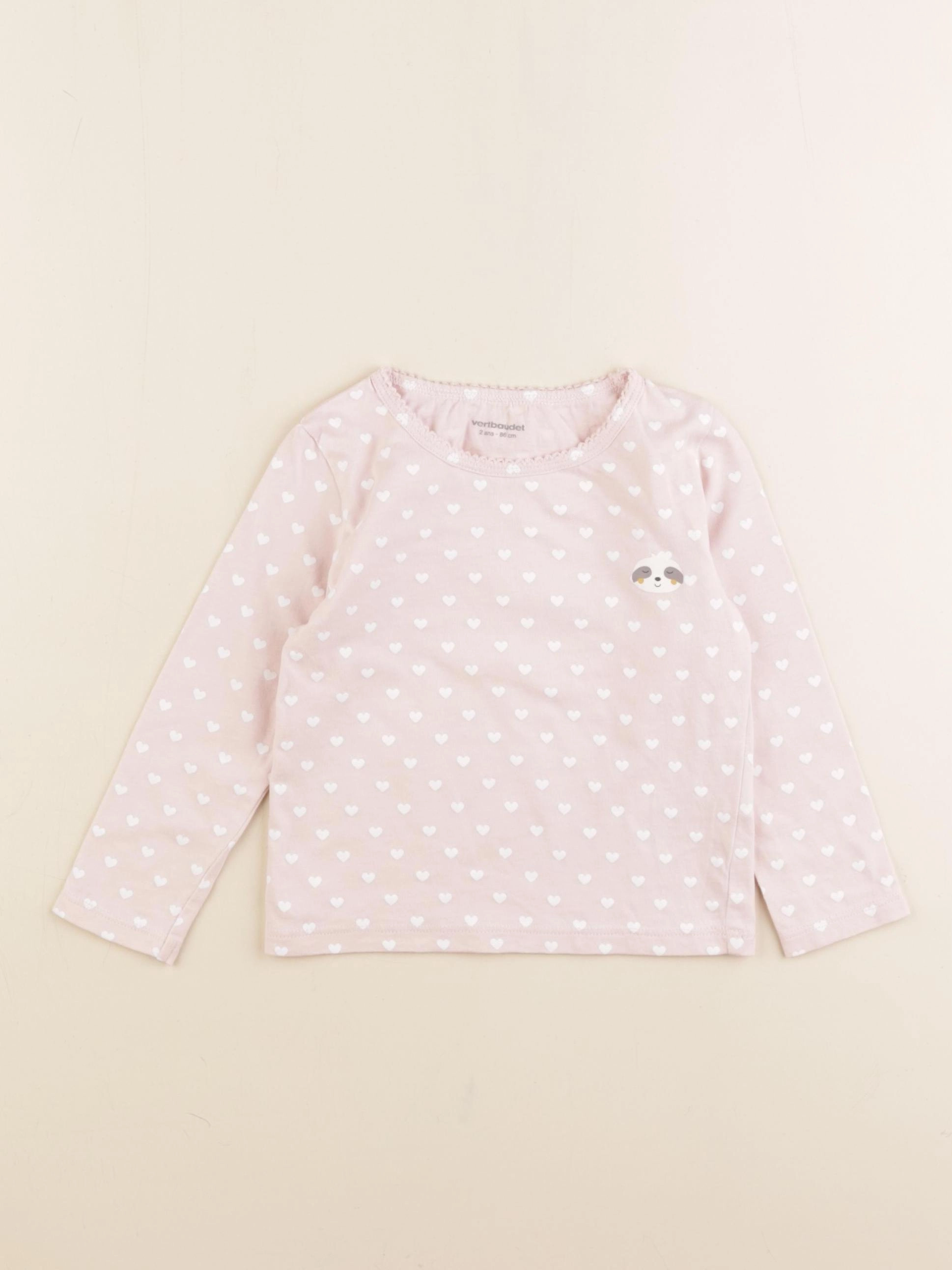 Vertbaudet - maillot de corps rose - 2 ans