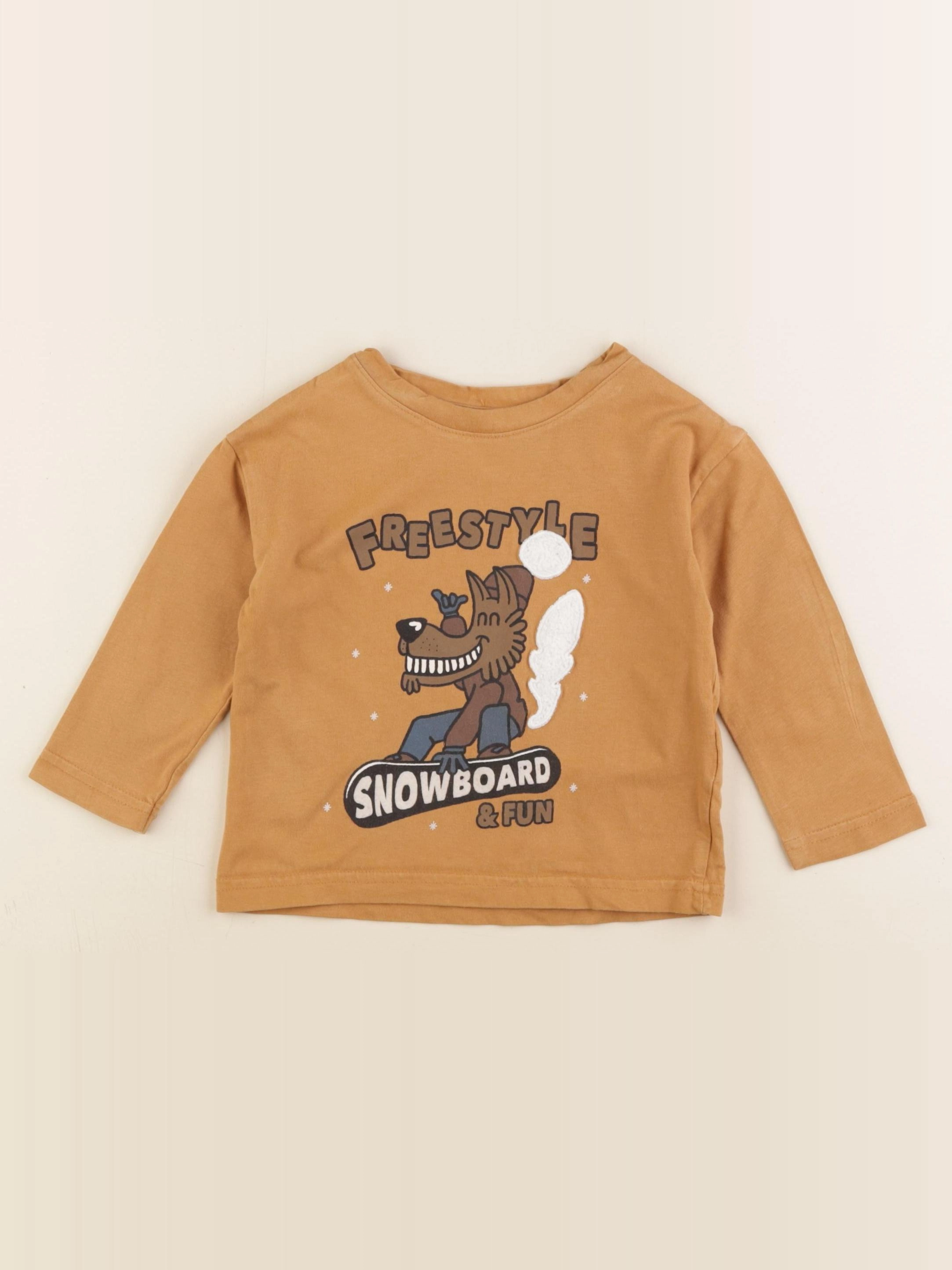 Vertbaudet - tee-shirt marron - 2 ans