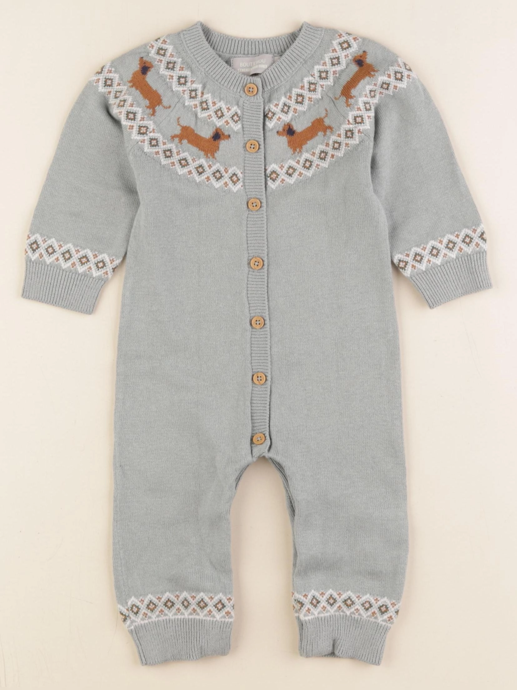 Boutchou - combinaison vert - 6 mois