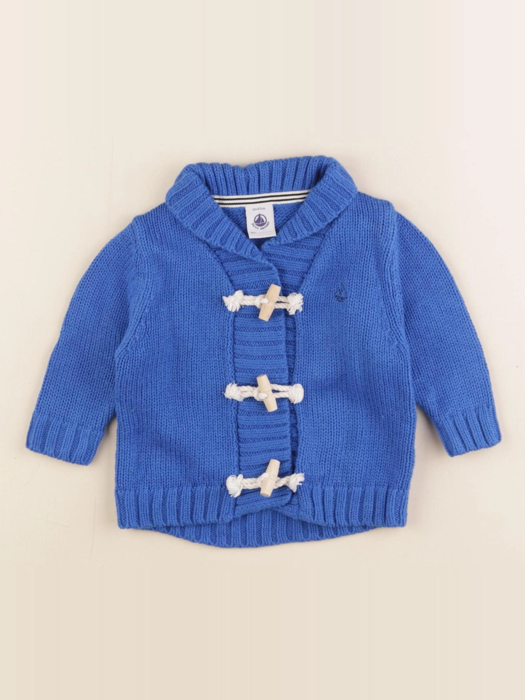 Petit Bateau - gilet bleu - 6 mois