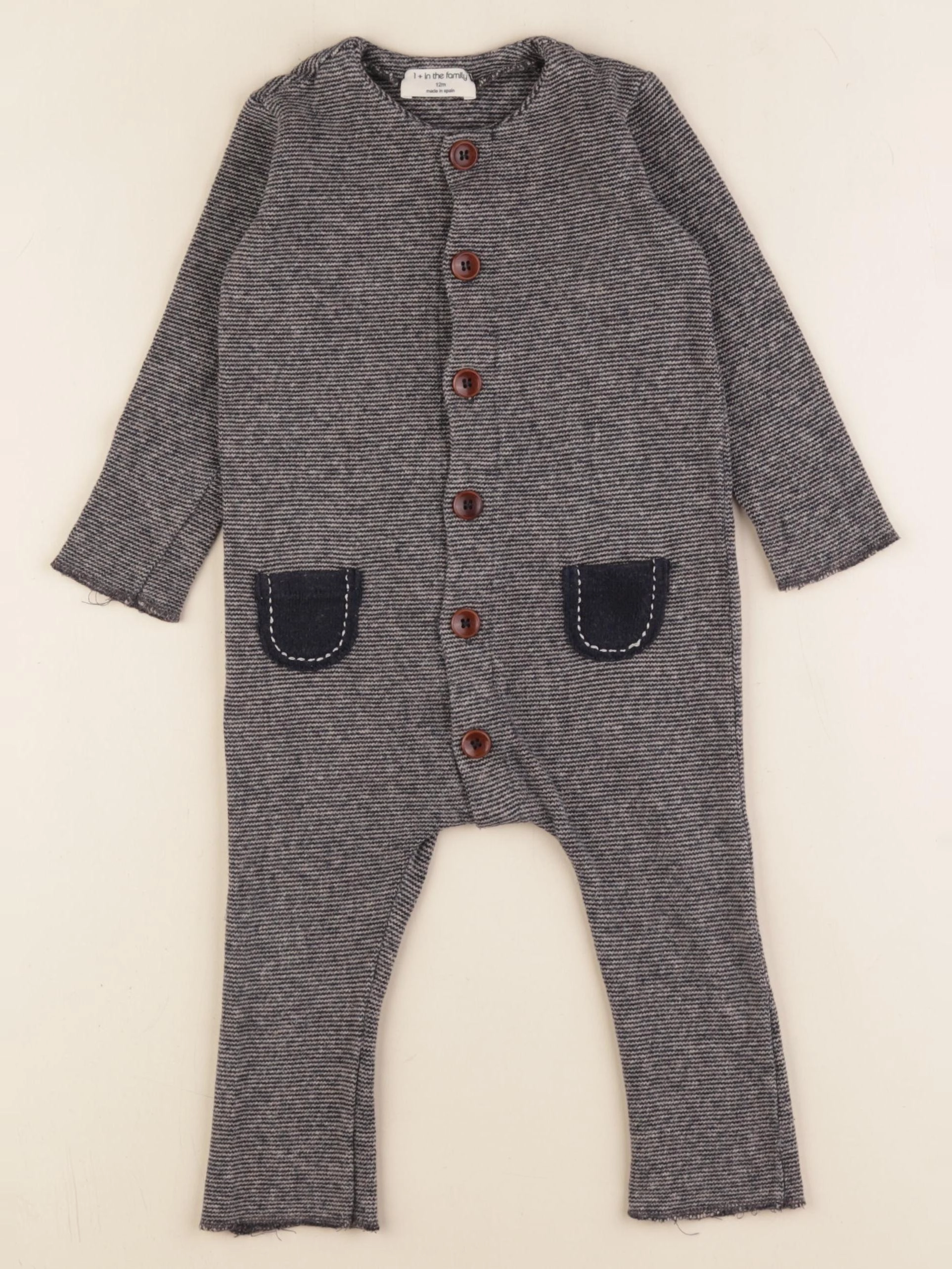 1+ In the family - combinaison bleu - 12 mois