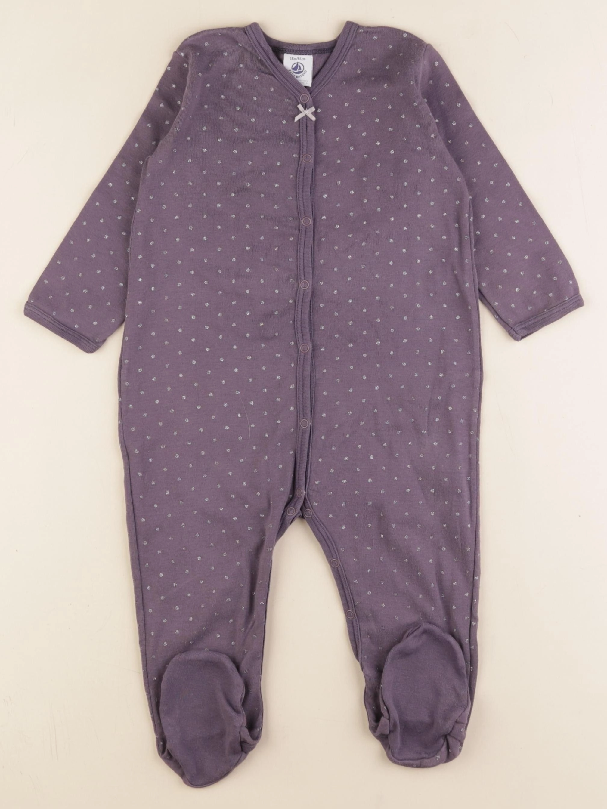 Petit Bateau - pyjama coton violet - 18 mois