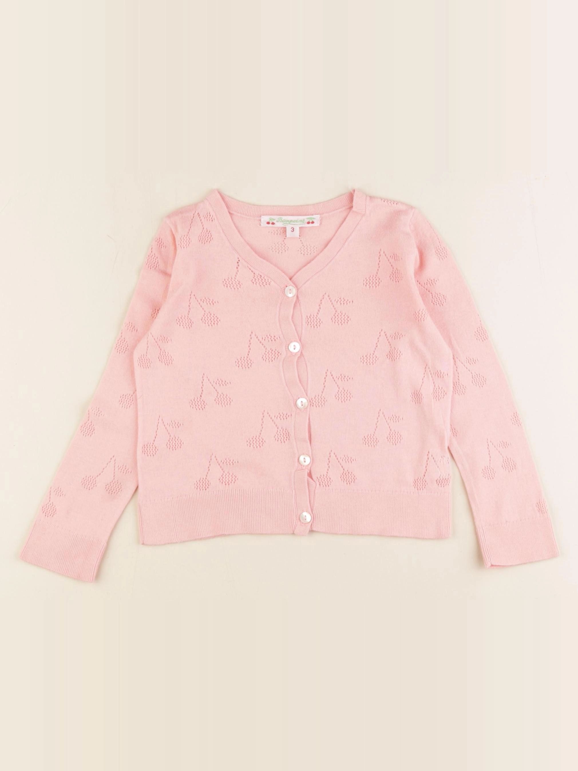 Bonpoint - gilet rose - 3 ans