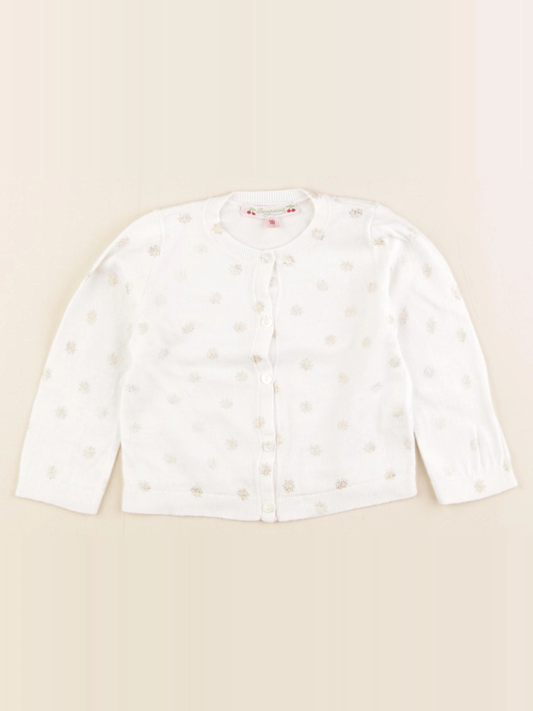 Bonpoint - gilet blanc, or - 18 mois