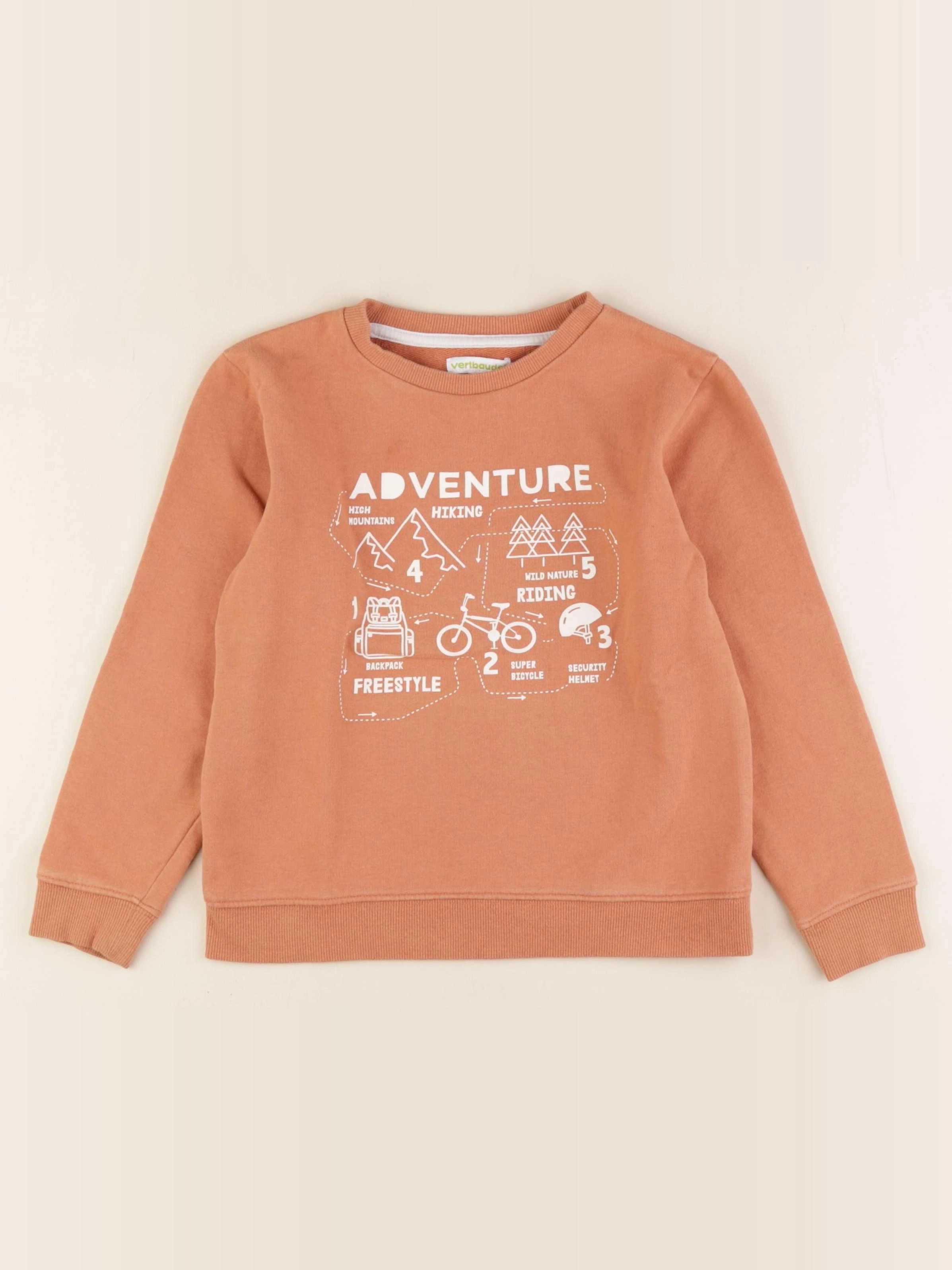 Vertbaudet - sweat orange - 8 ans
