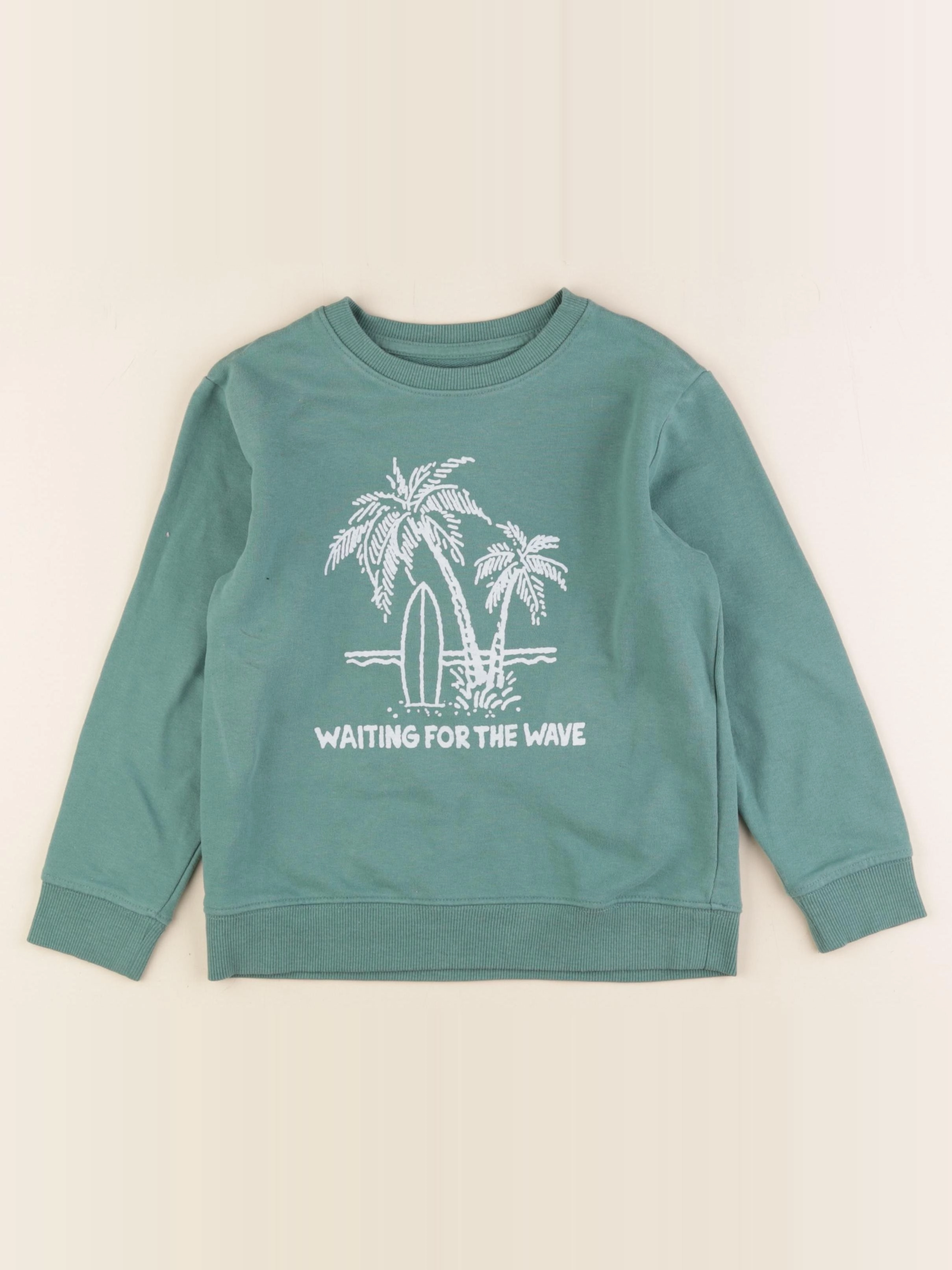 Vertbaudet - sweat vert - 8 ans