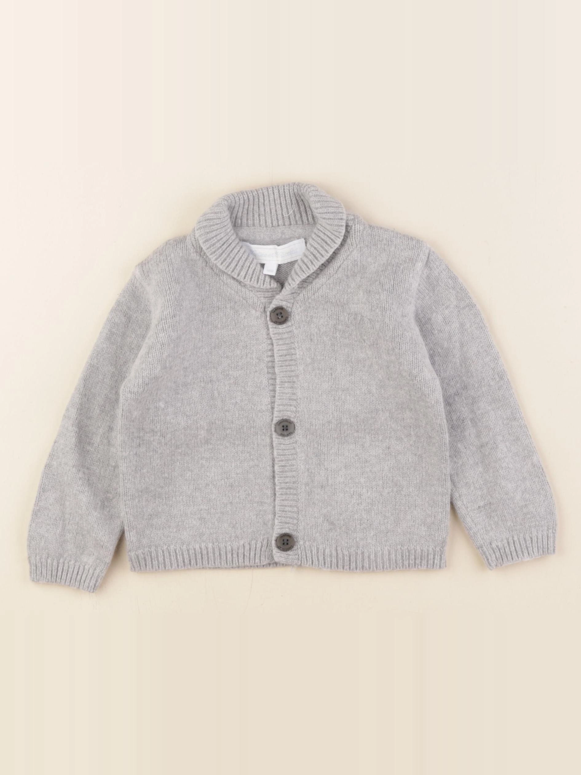 Tartine & Chocolat - gilet gris - 18 mois