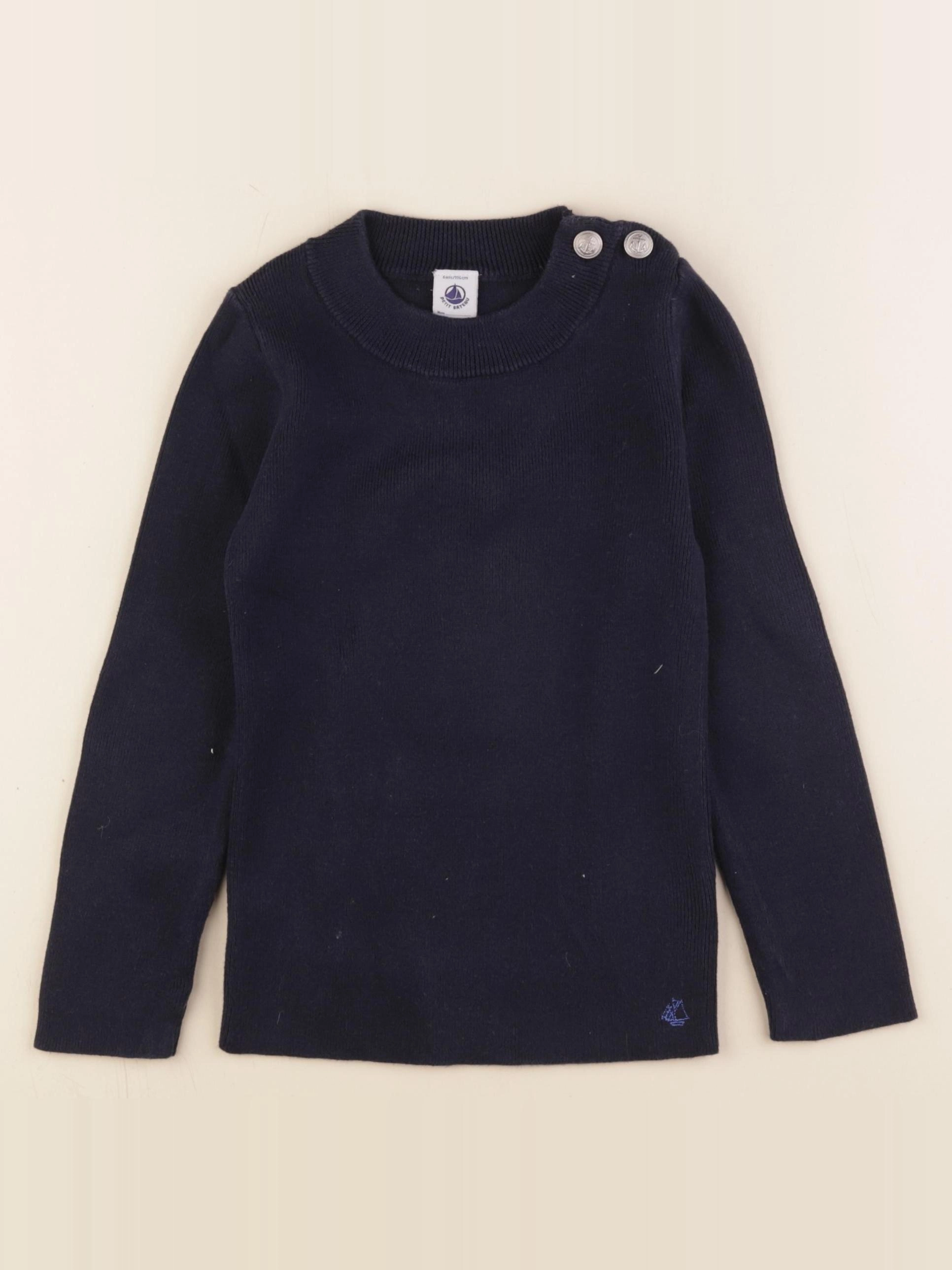 Petit Bateau - pull bleu - 6 ans