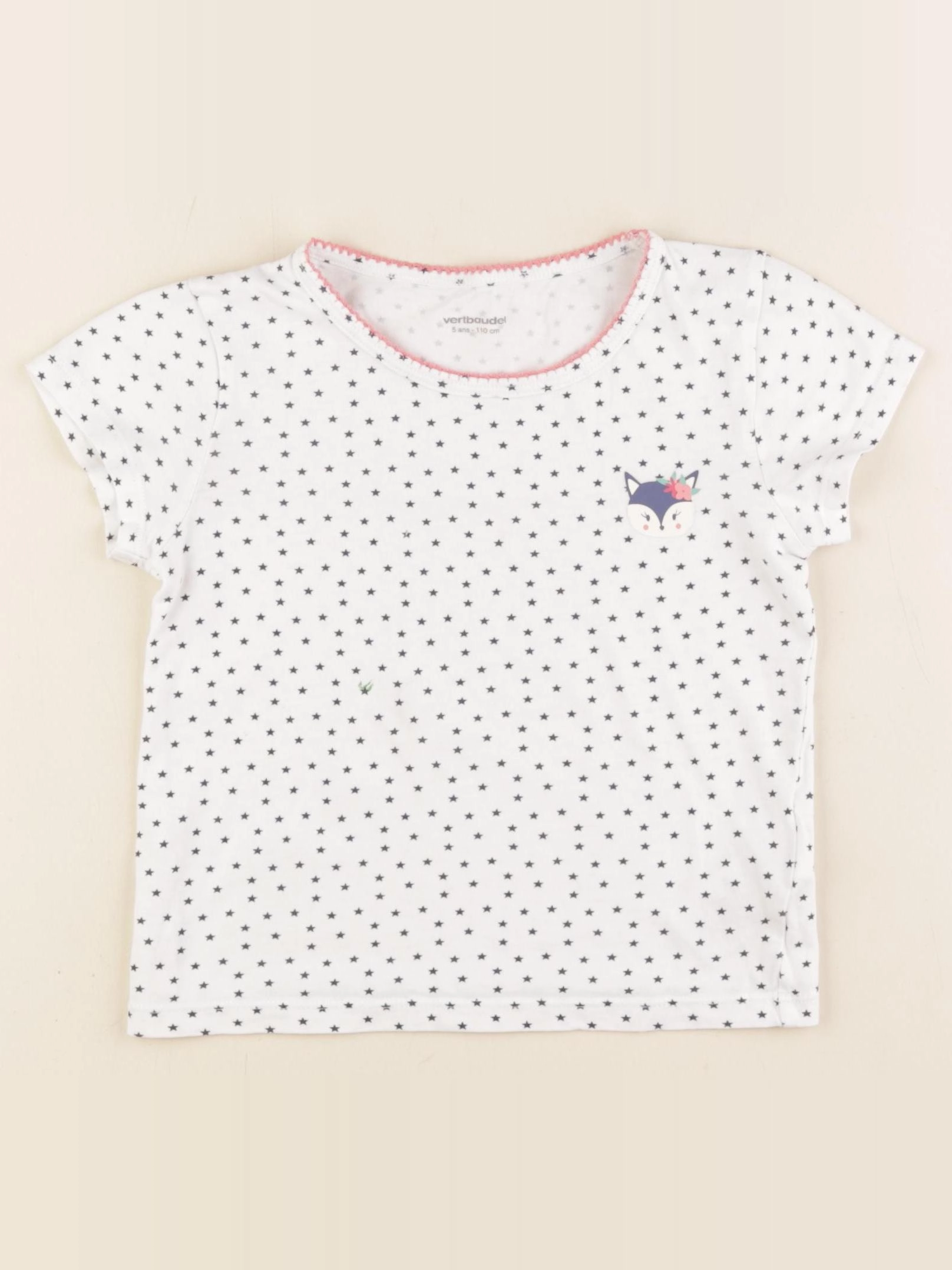 Vertbaudet - maillot de corps bleu, blanc - 5 ans