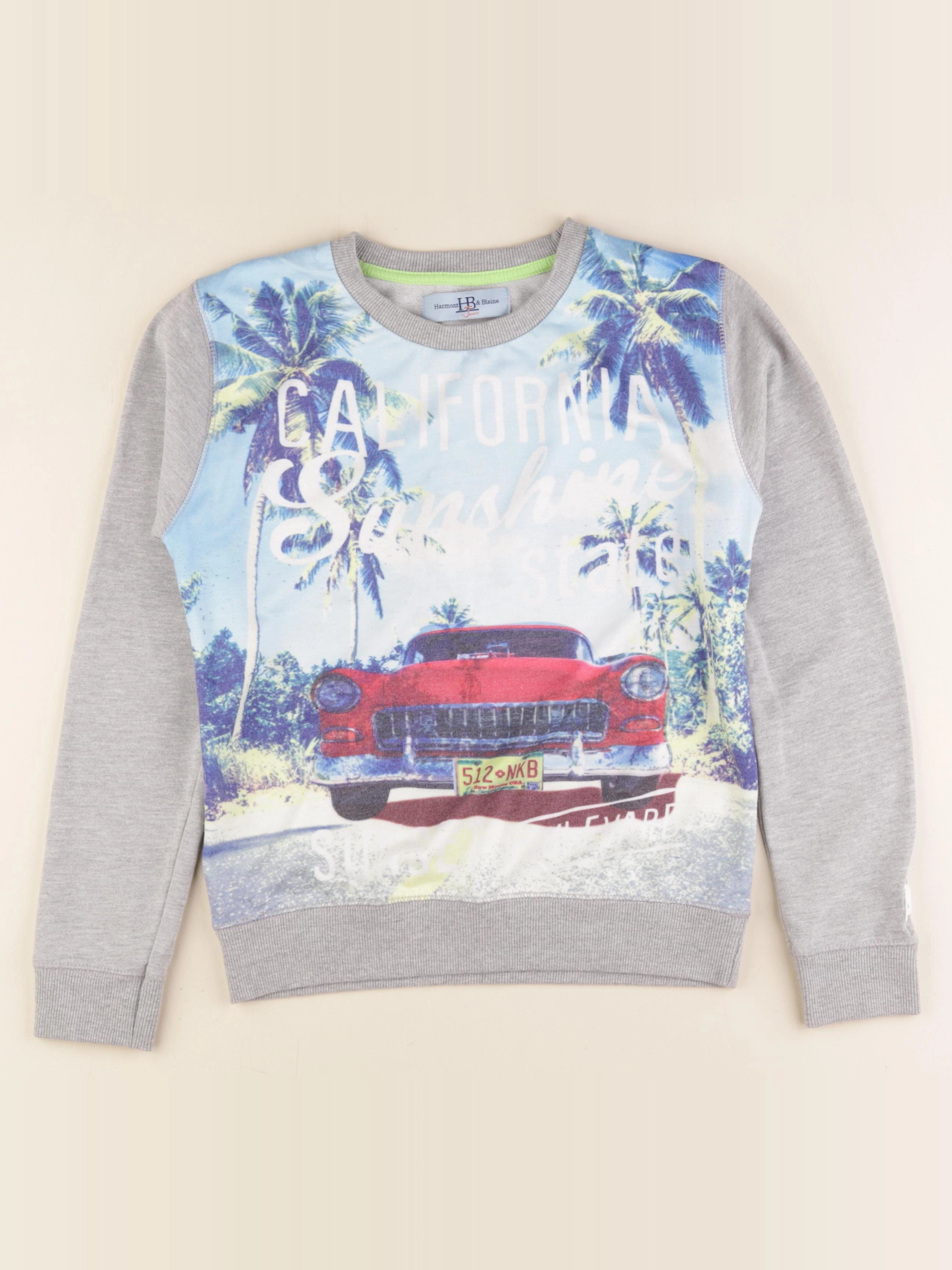 Harmont & Blaine - sweat gris, bleu - 10/11 ans