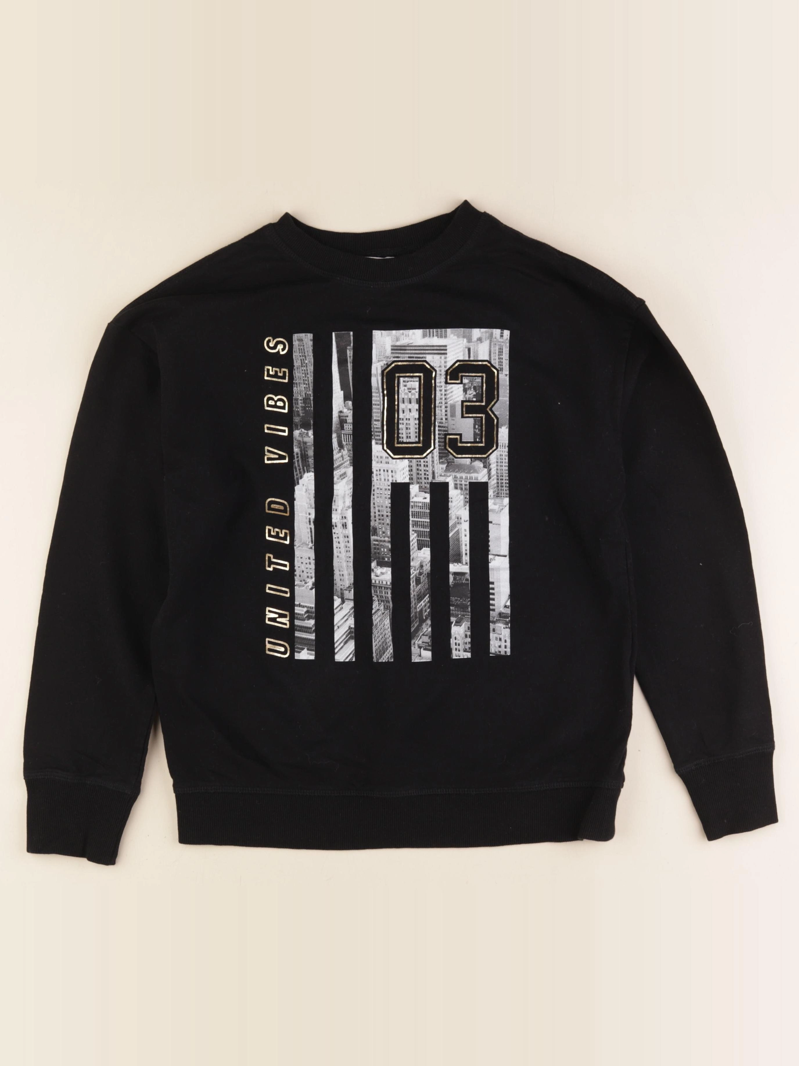 H&M - sweat noir, or - 10/12 ans