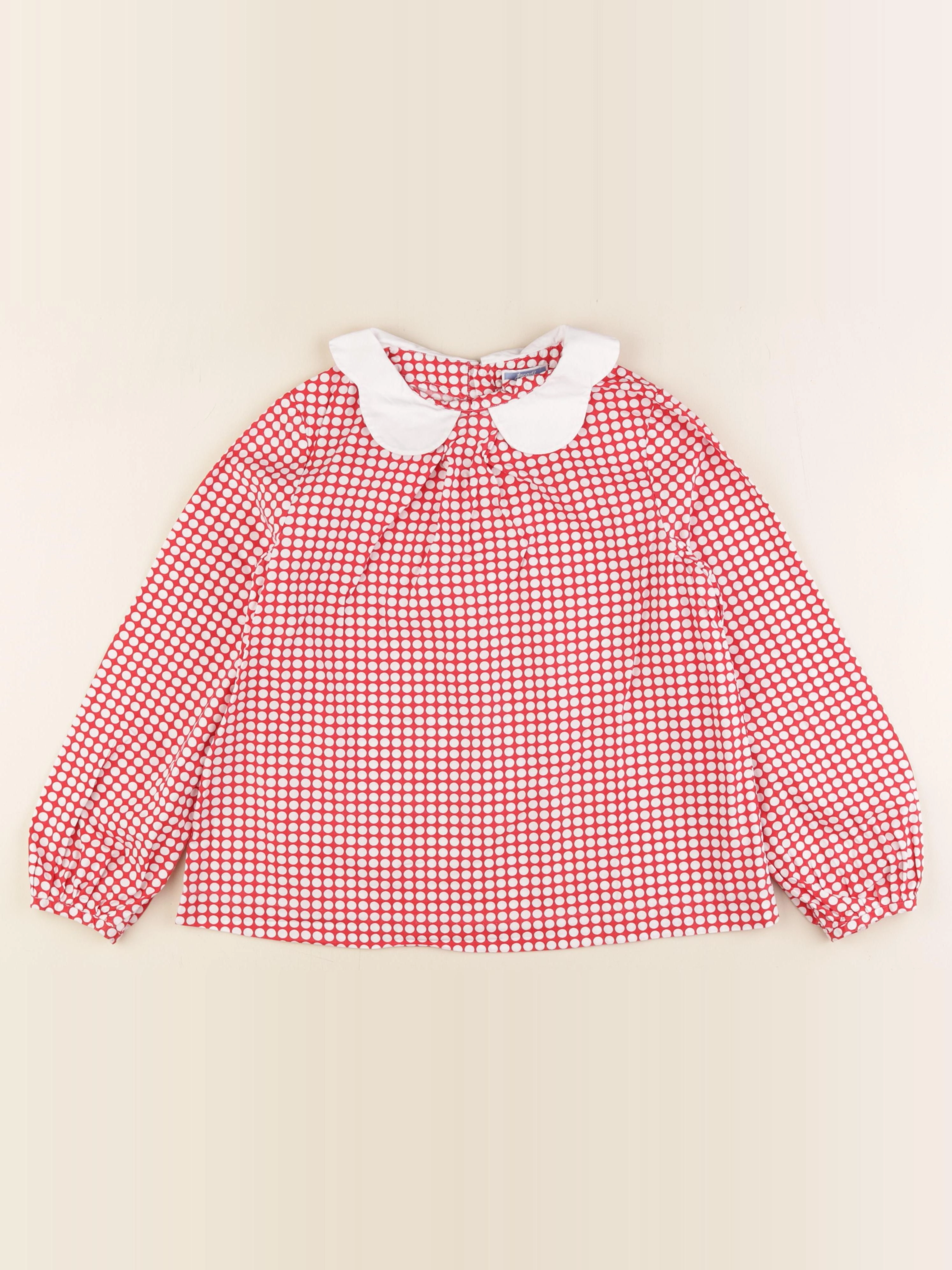 Jacadi - blouse blanc, rouge - 10 ans