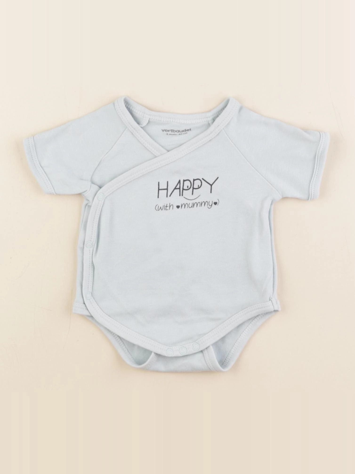 Vertbaudet - body bleu - 3 mois